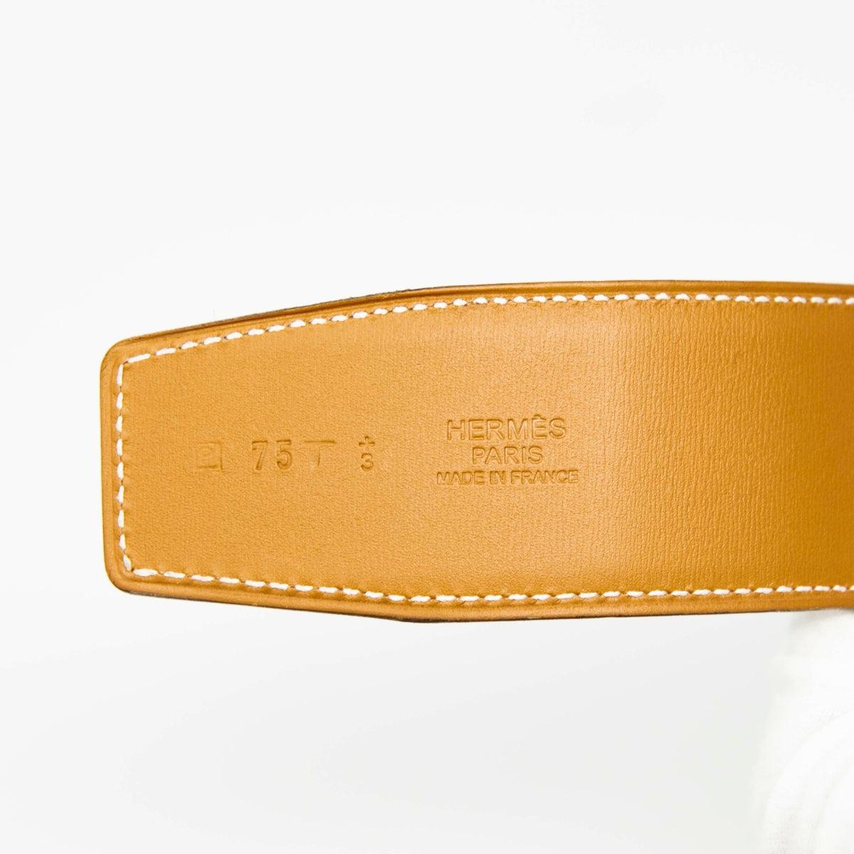 Hermes Blanc Epsom Constance Belt 75