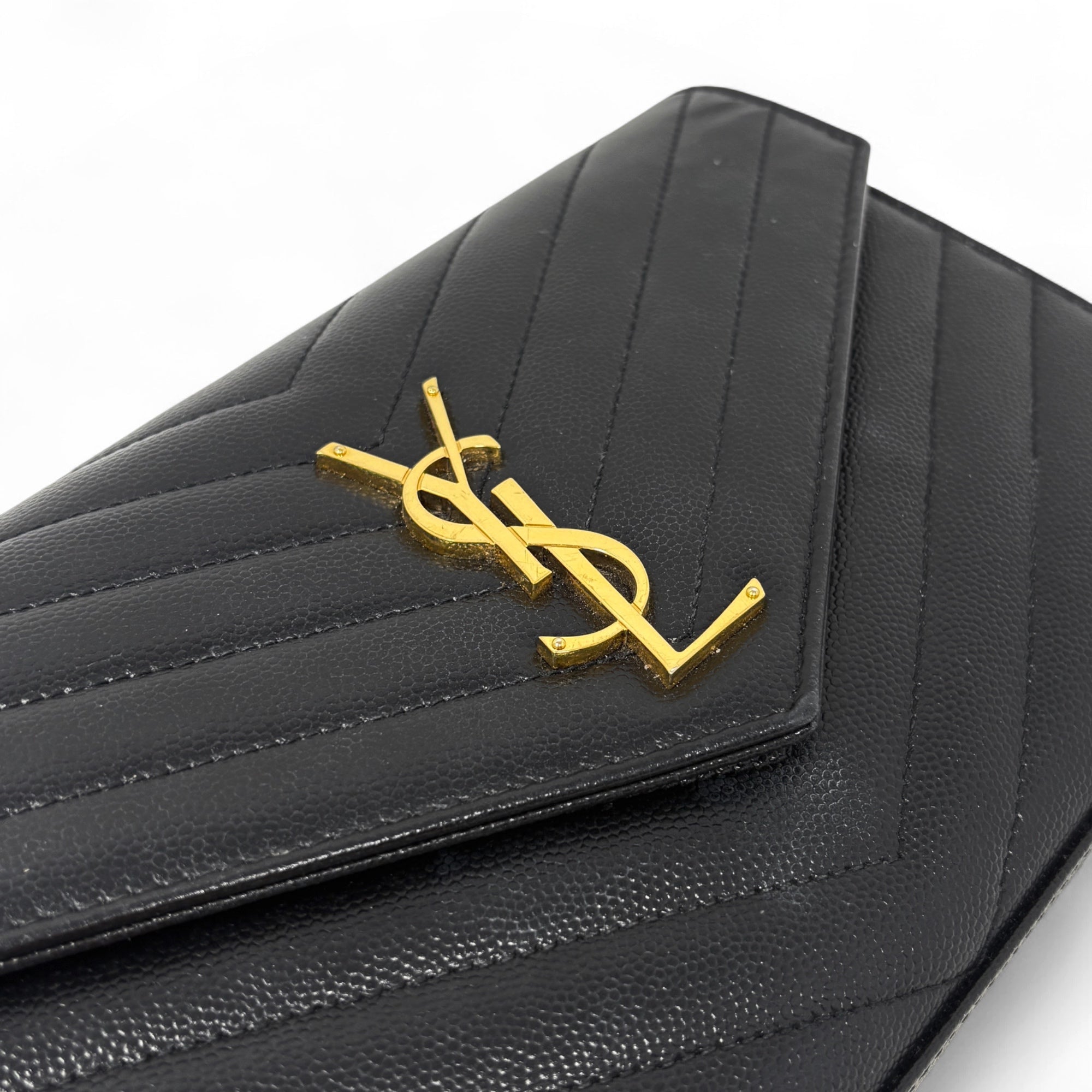Saint Laurent Black Envelope Wallet On Chain