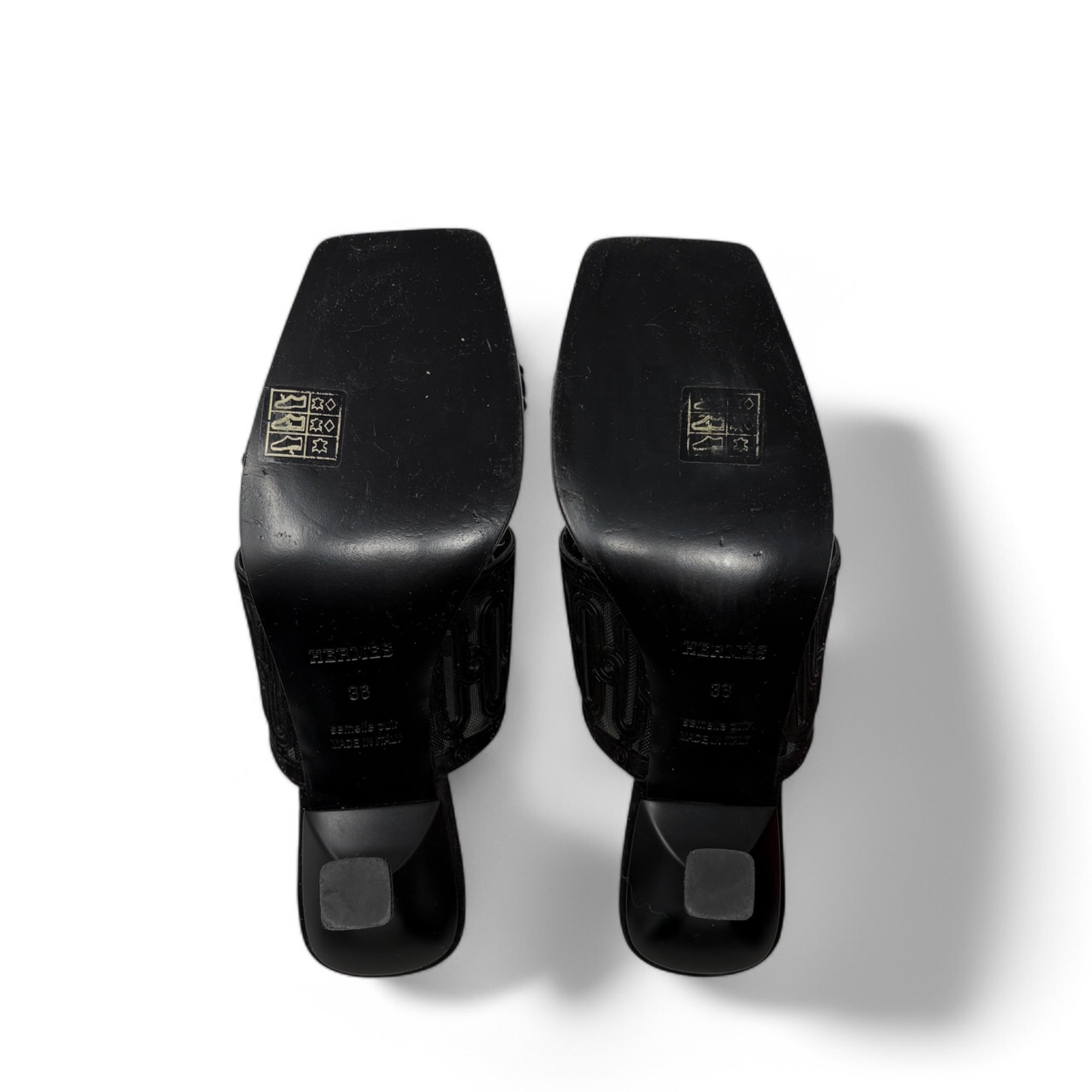 Hermes Noir Joia Sandals 36