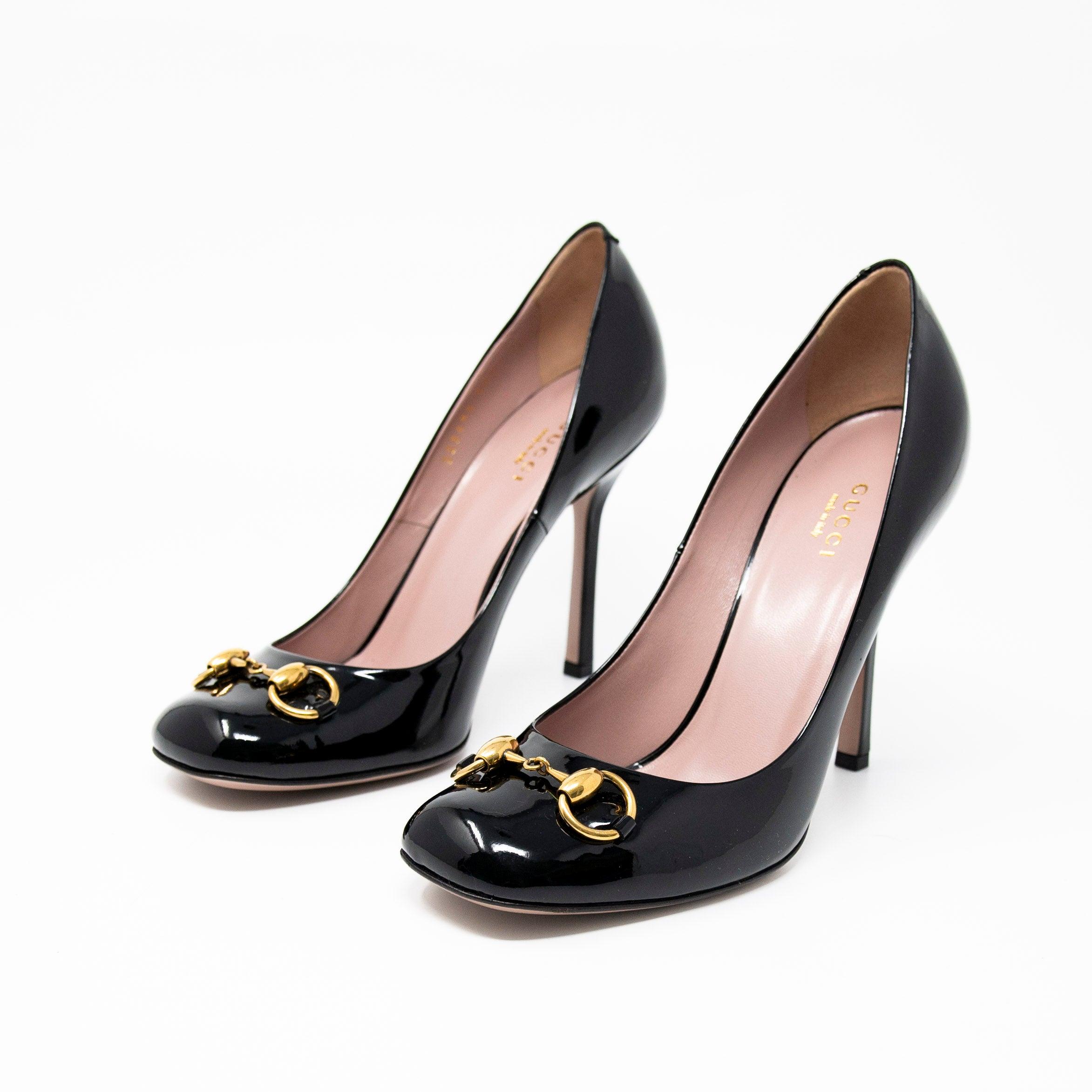 Gucci Black Horsebit Pumps 38.5