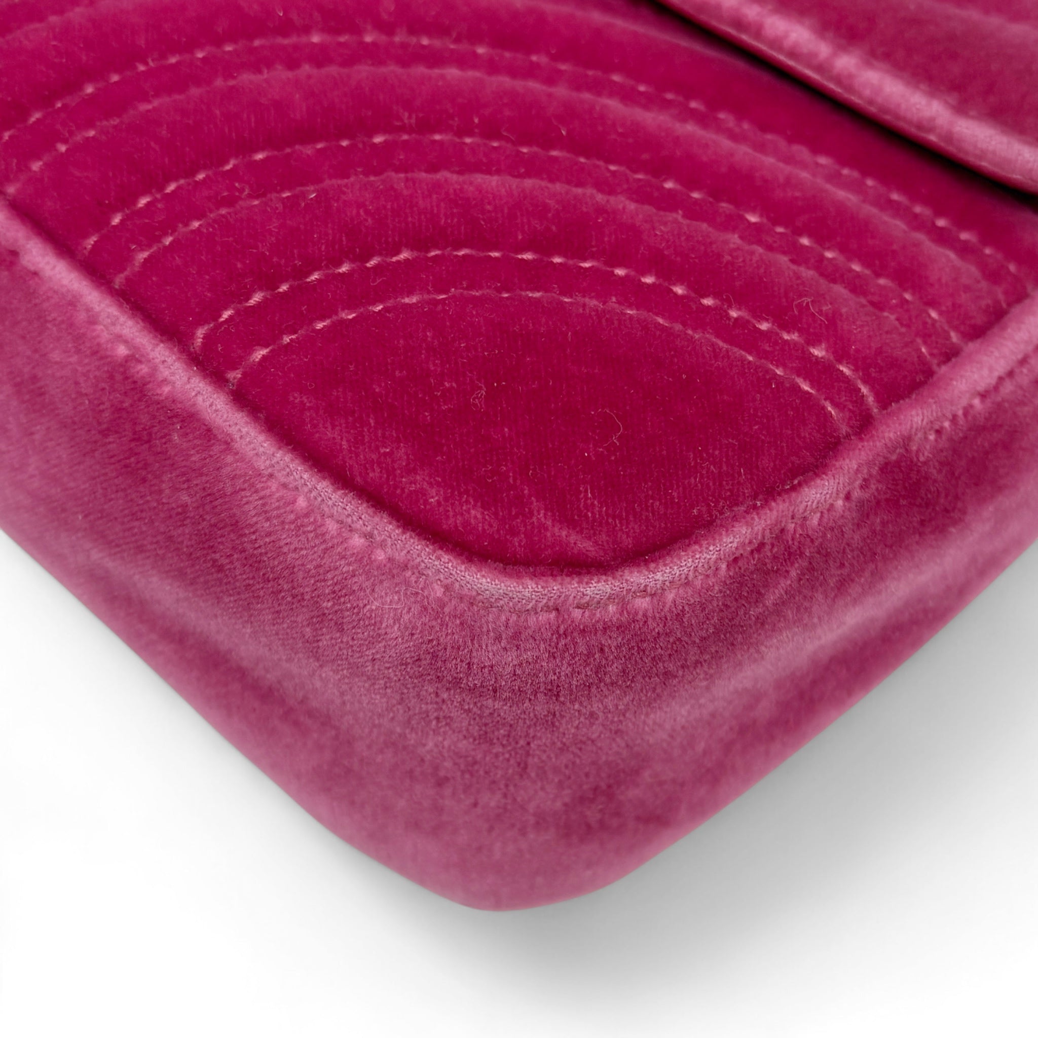 Gucci Pink Velvet Medium GG Marmont Bag