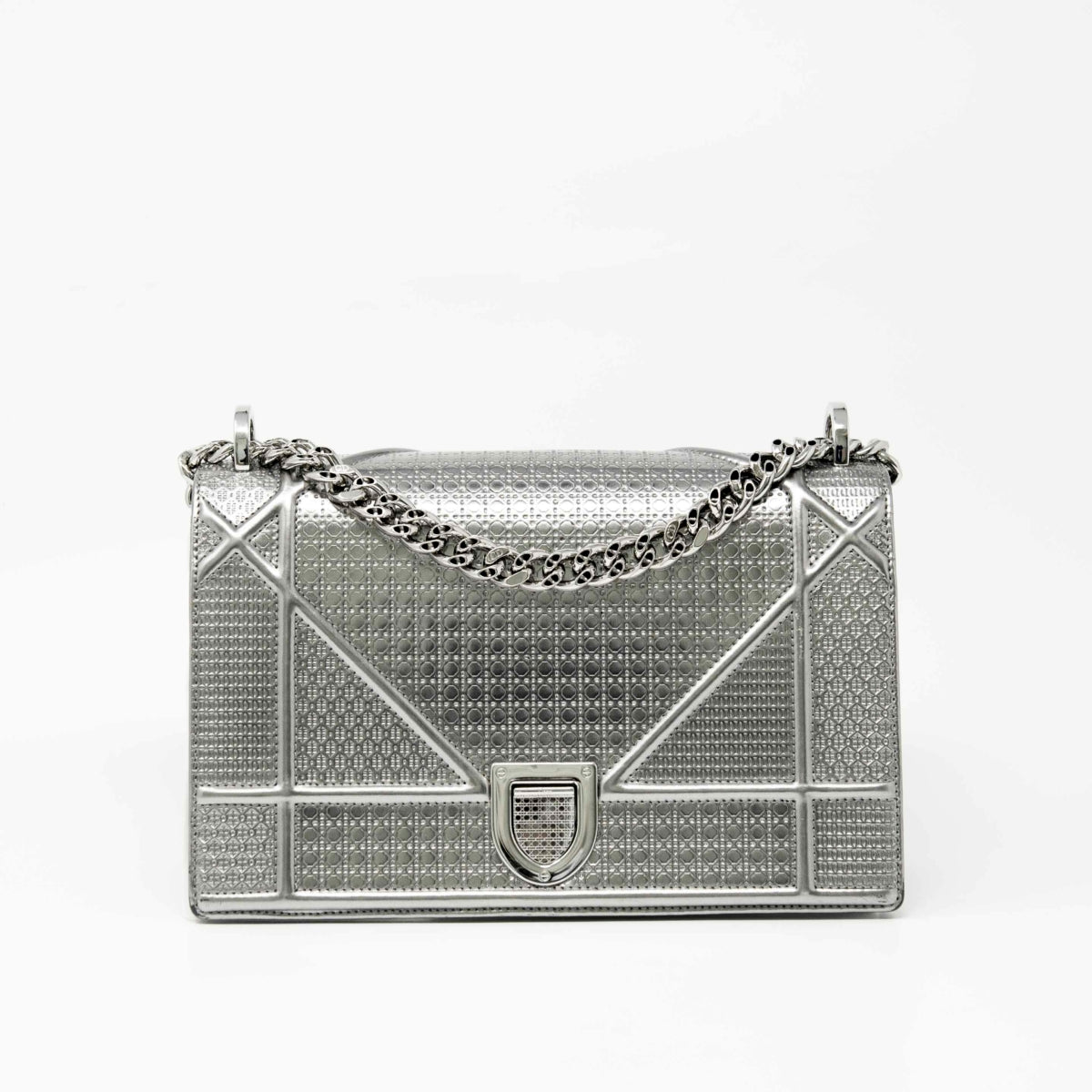 Dior Silver Medium Diorama Bag