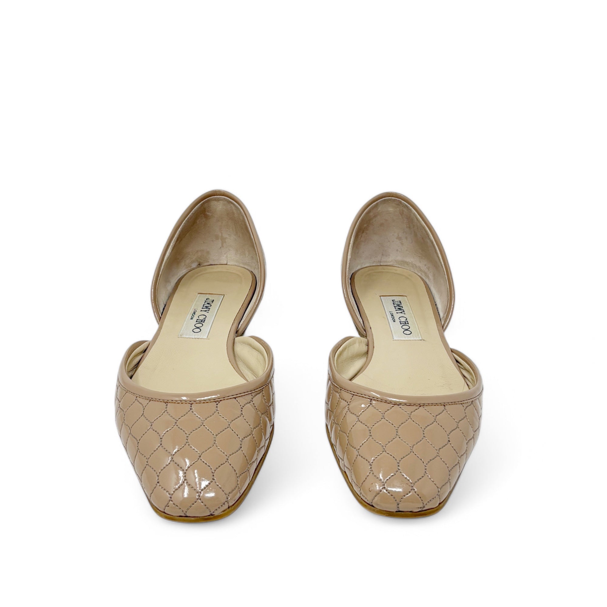 Jimmy Choo Beige Patent Ballerina Flats 39