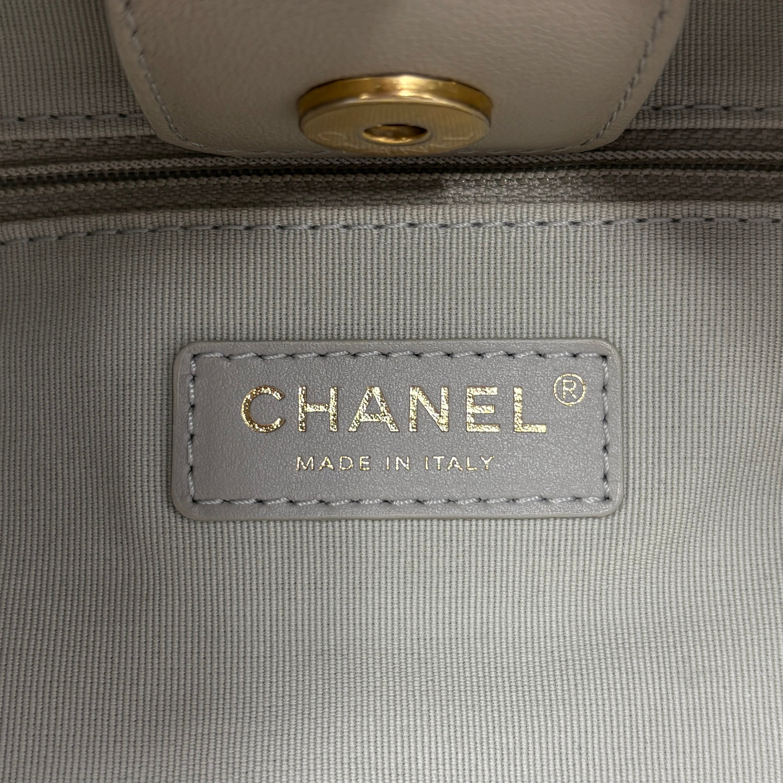 Chanel Silver Maxi Lifestyle Shopping Tote