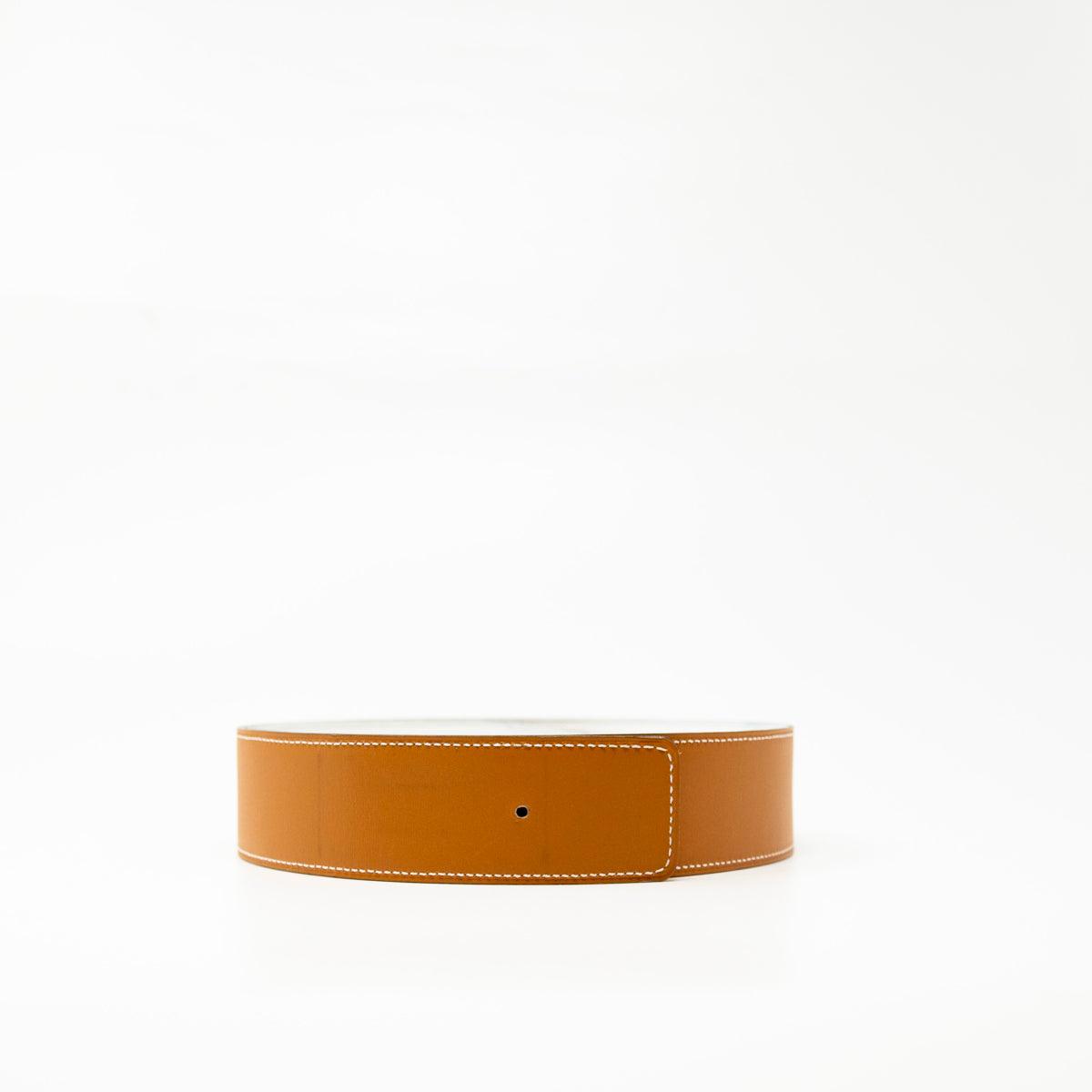 Hermes Blanc Epsom Constance Belt 75