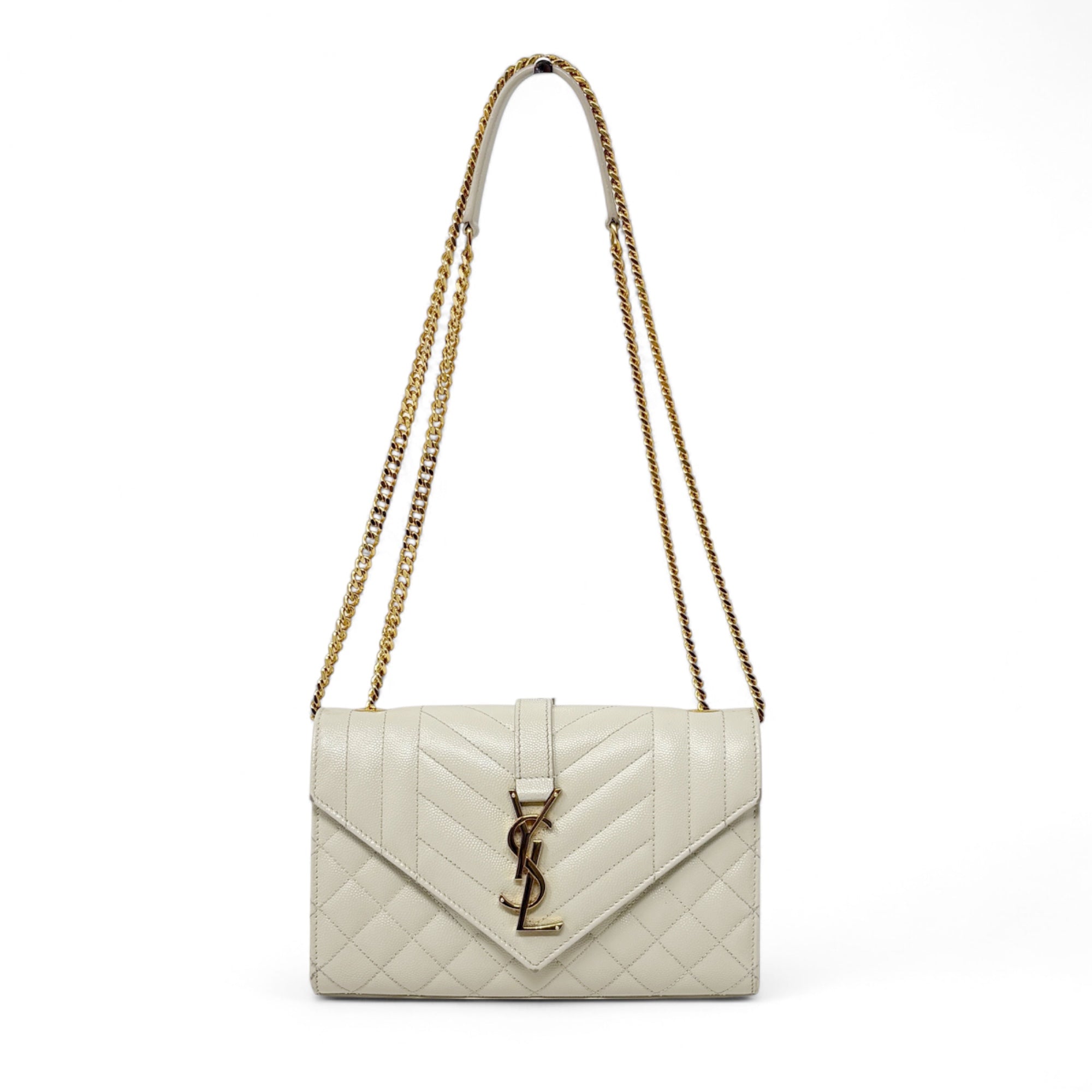 Saint Laurent Blanc Vintage Small Envelope Bag