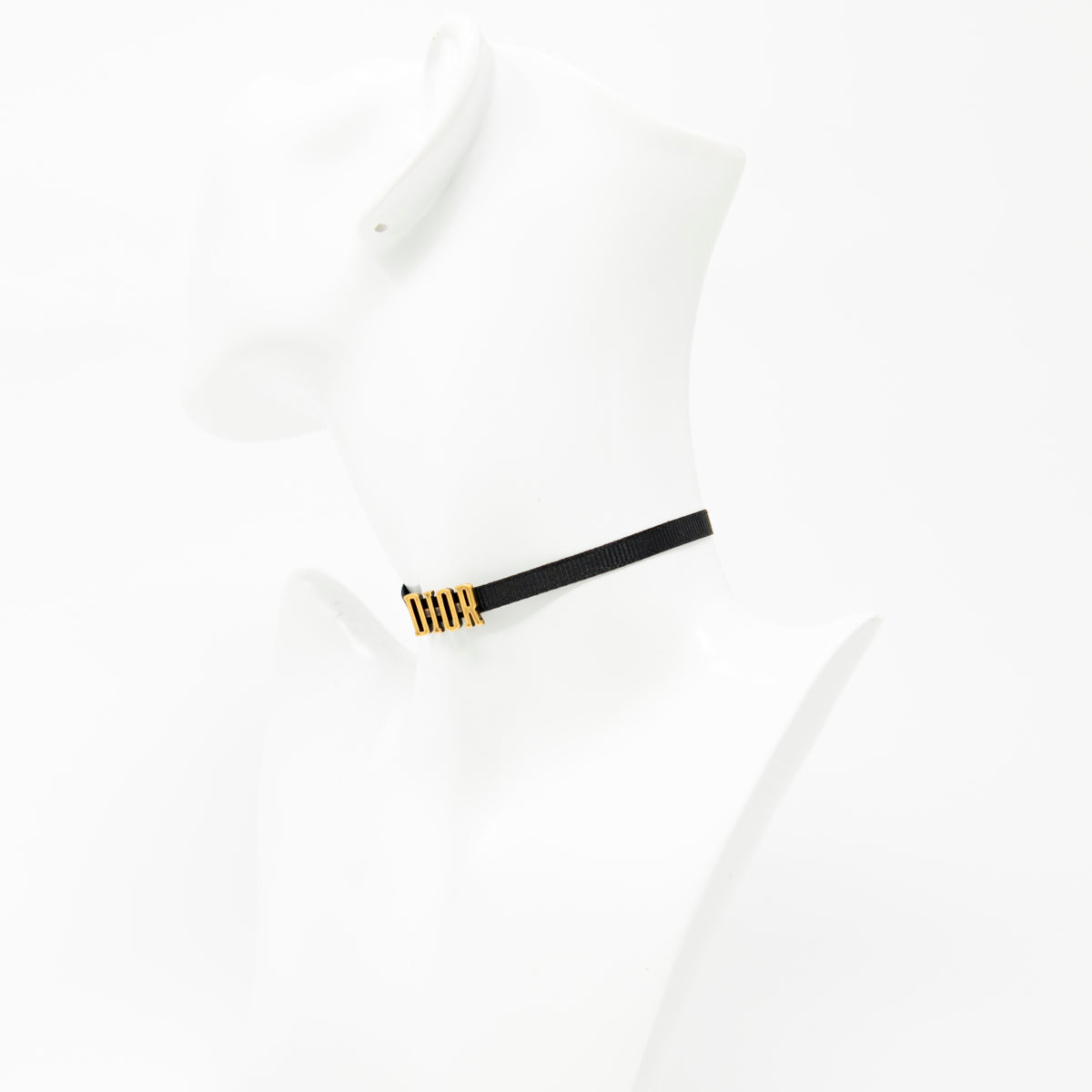 Dior Black Ribbon Logo Choker