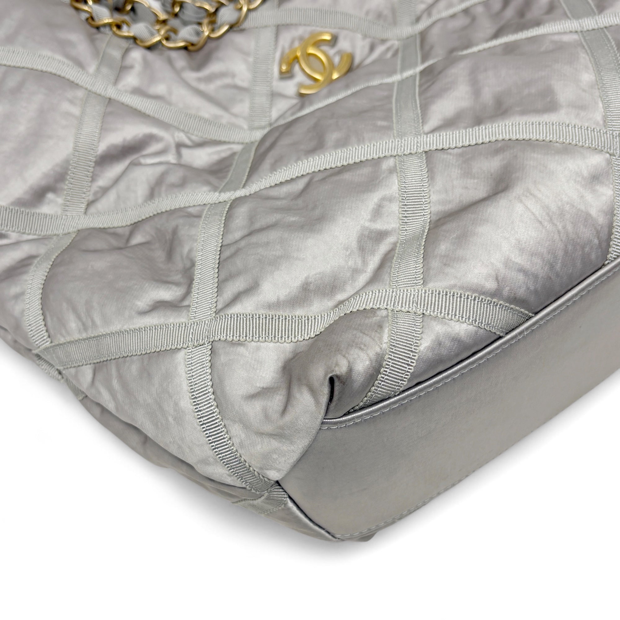 Chanel Silver Maxi Lifestyle Shopping Tote