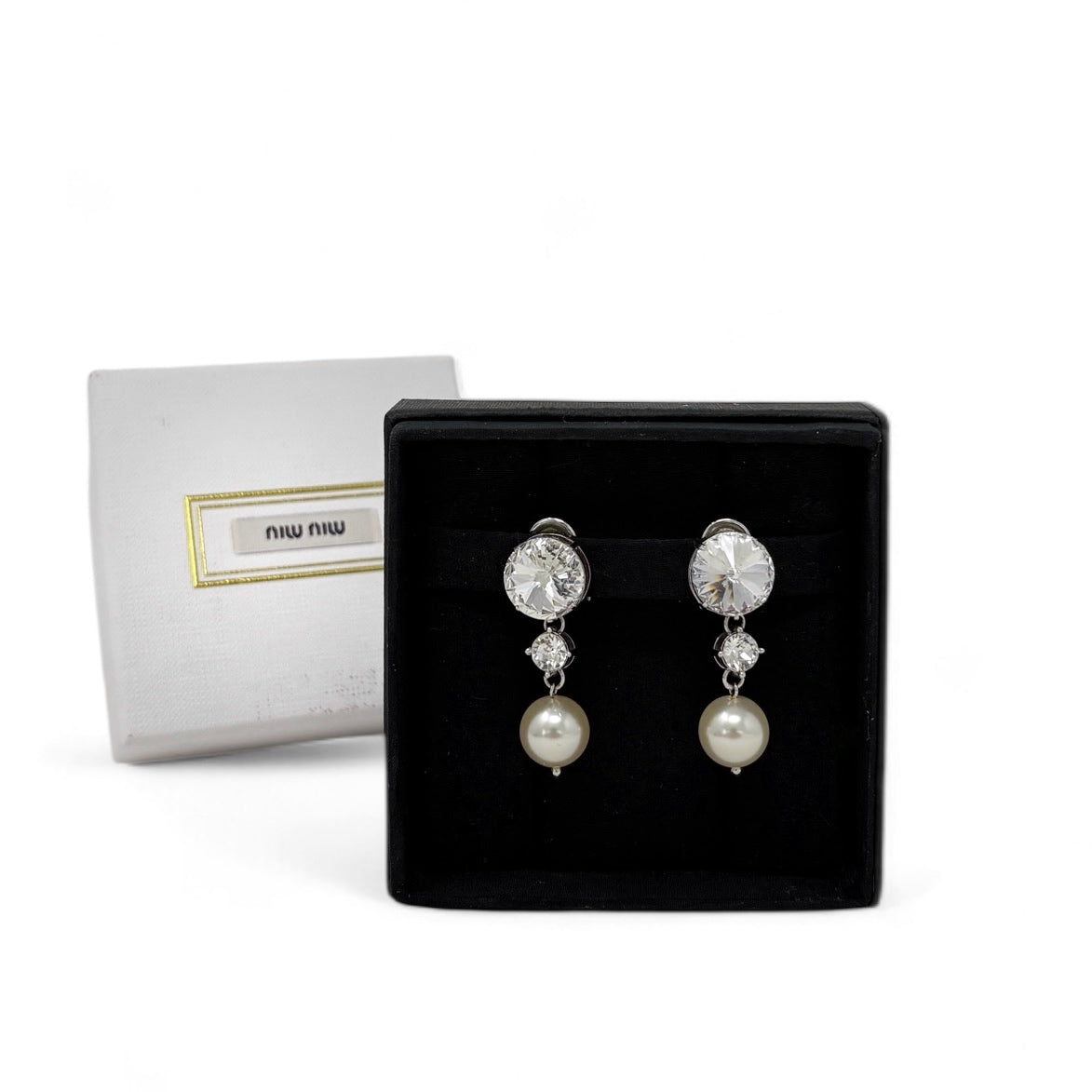 Miu Miu Pearl Drop Clip On Earrings
