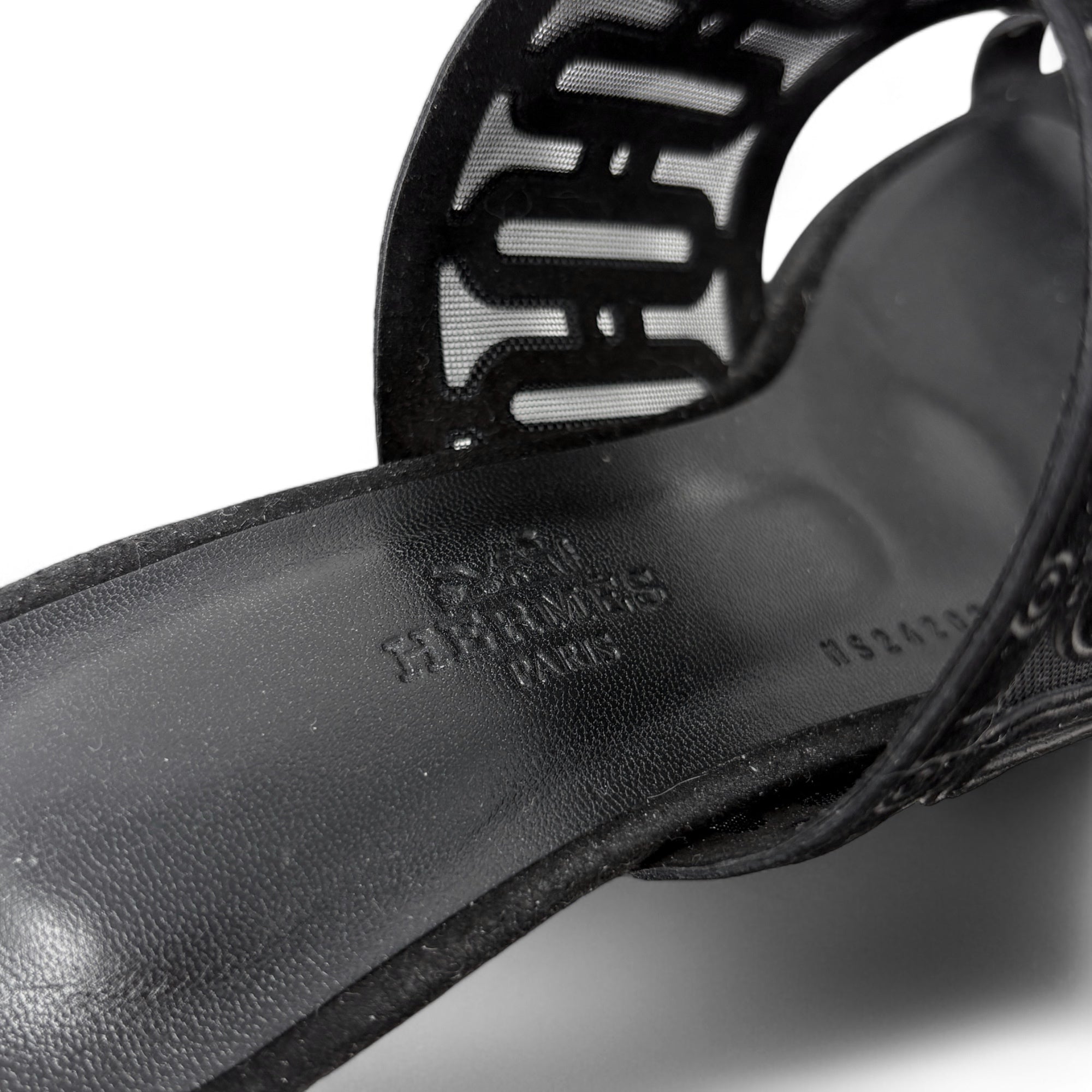 Hermes Noir Joia Sandals 36