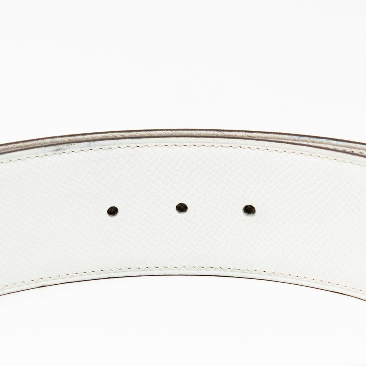 Hermes Blanc Epsom Constance Belt 75