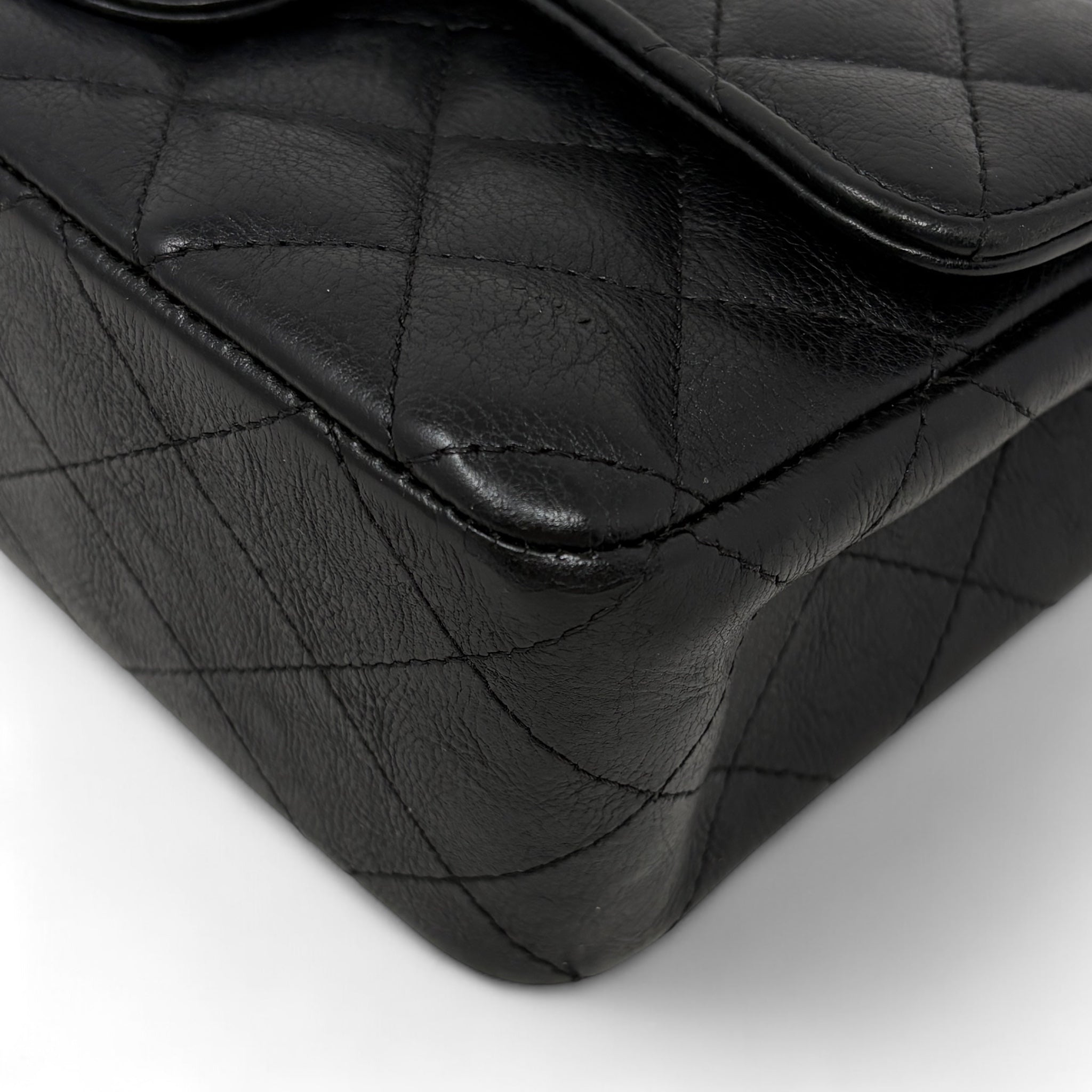 Chanel So Black Crumpled Calfskin Mini Rectangle Bag