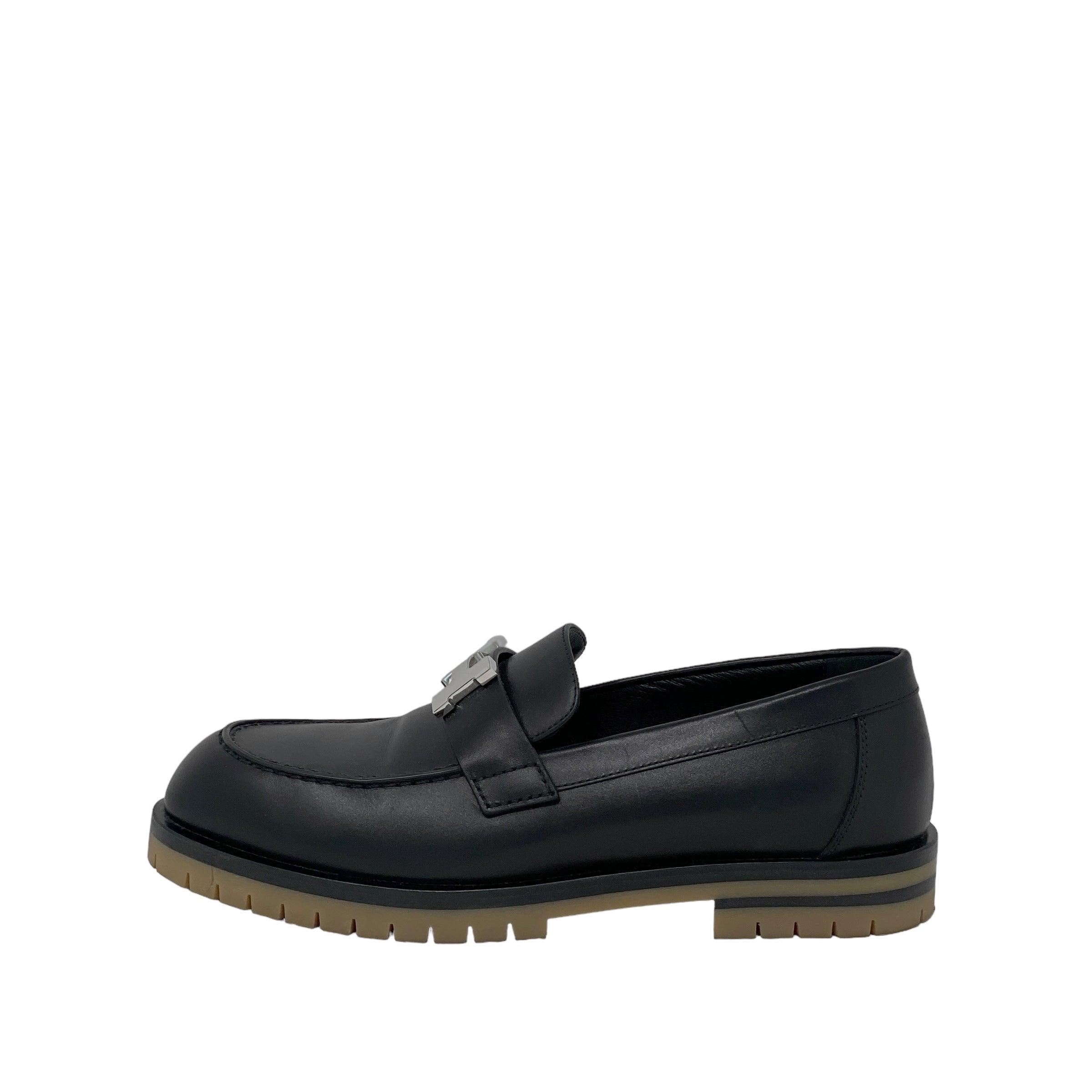 Hermes Noir Faubourg Loafers 35.5
