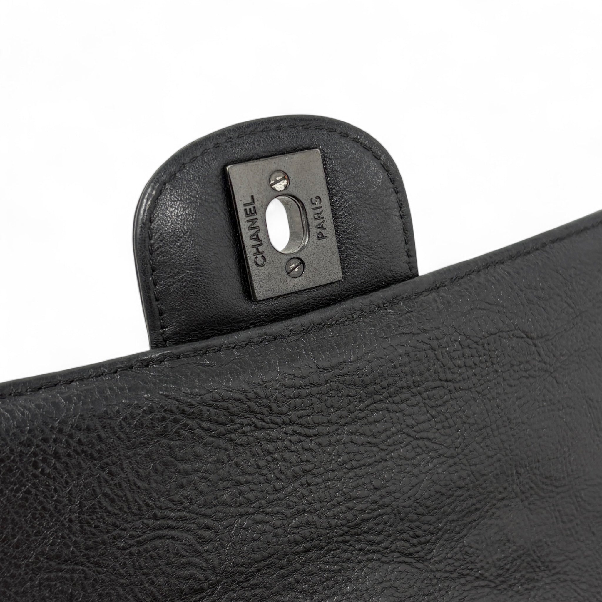 Chanel So Black Crumpled Calfskin Mini Rectangle Bag