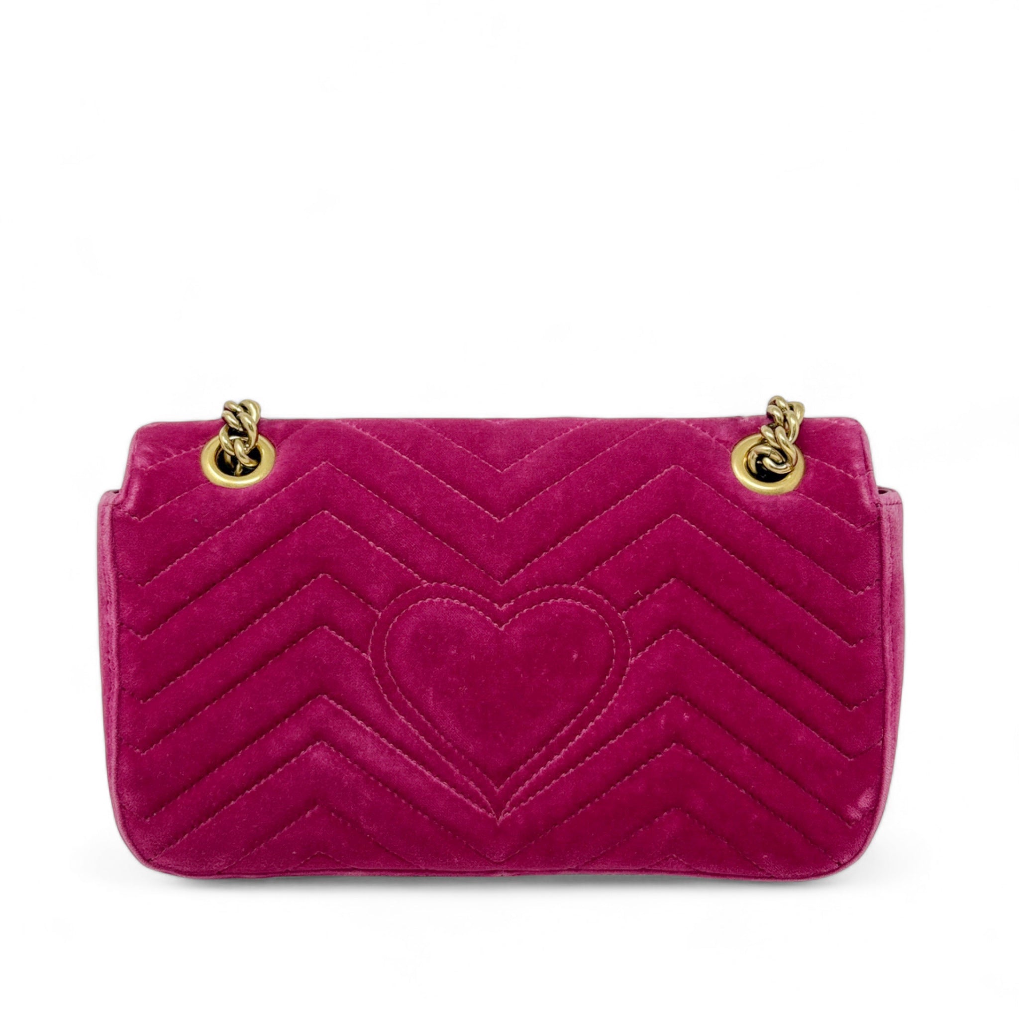 Gucci Pink Velvet Medium GG Marmont Bag