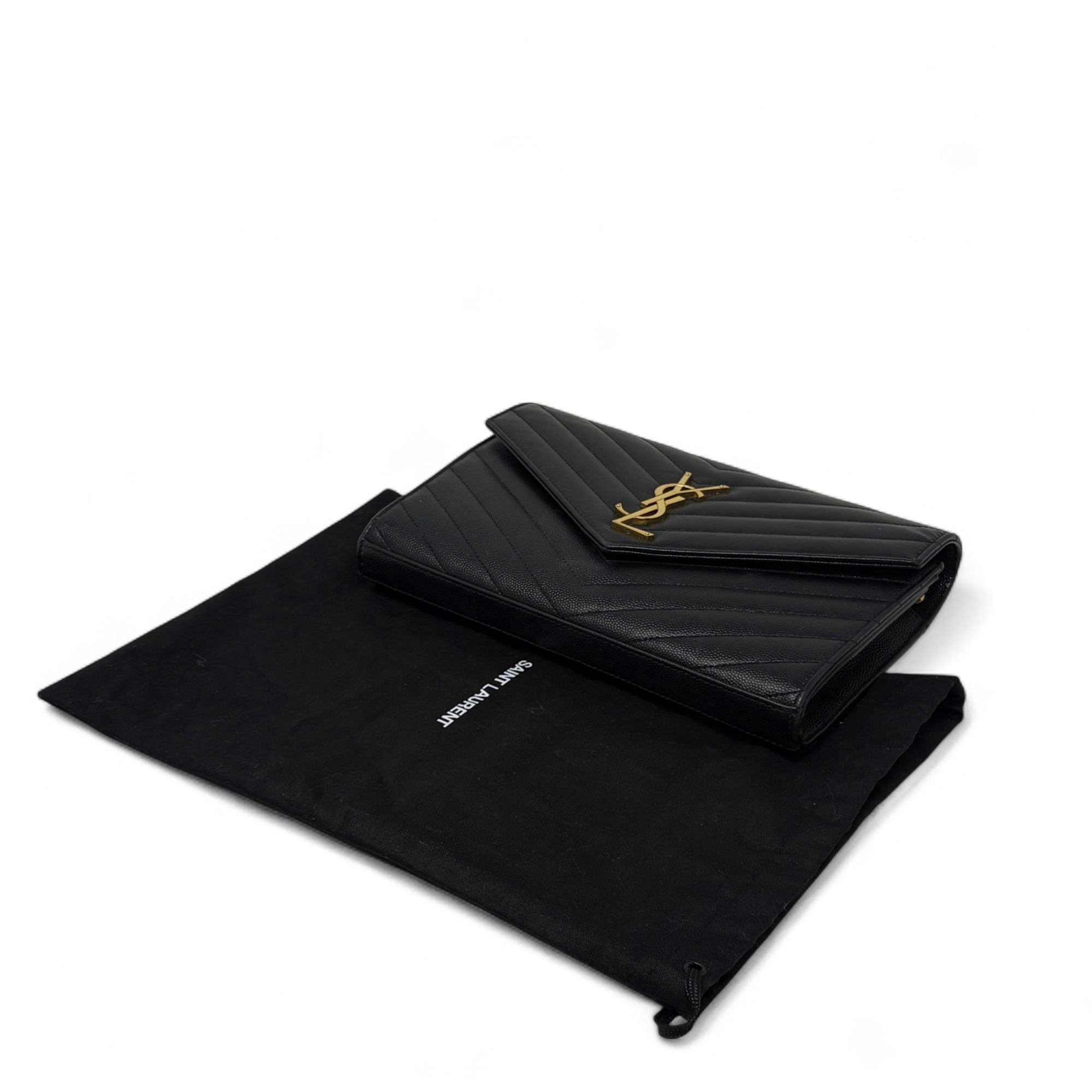 Saint Laurent Black Envelope Wallet On Chain