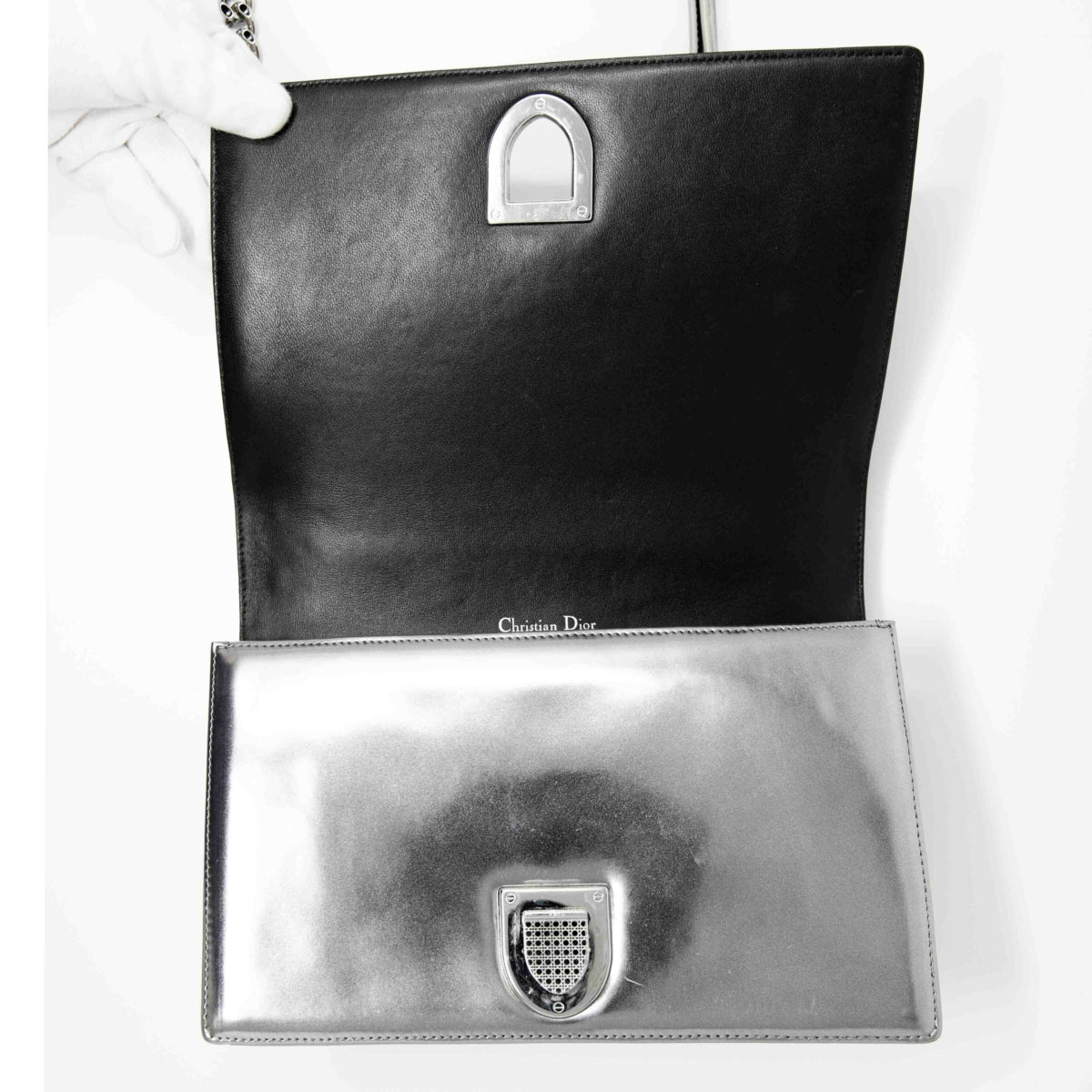 Dior Silver Medium Diorama Bag