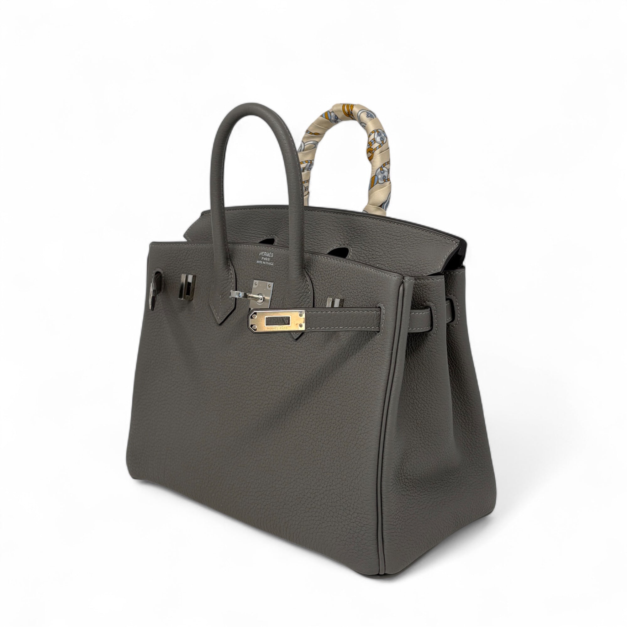 Hermes Gris Meyer Togo Birkin 25