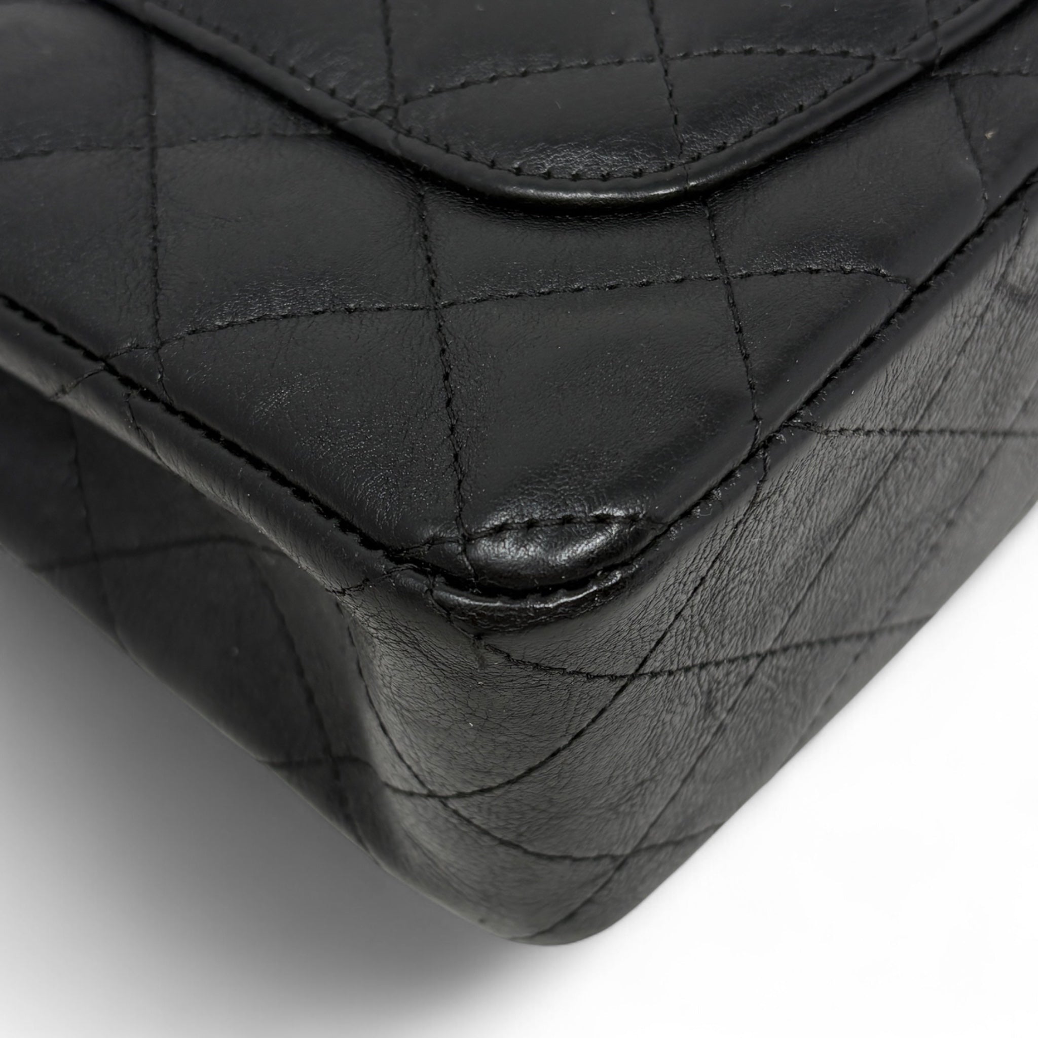 Chanel So Black Crumpled Calfskin Mini Rectangle Bag