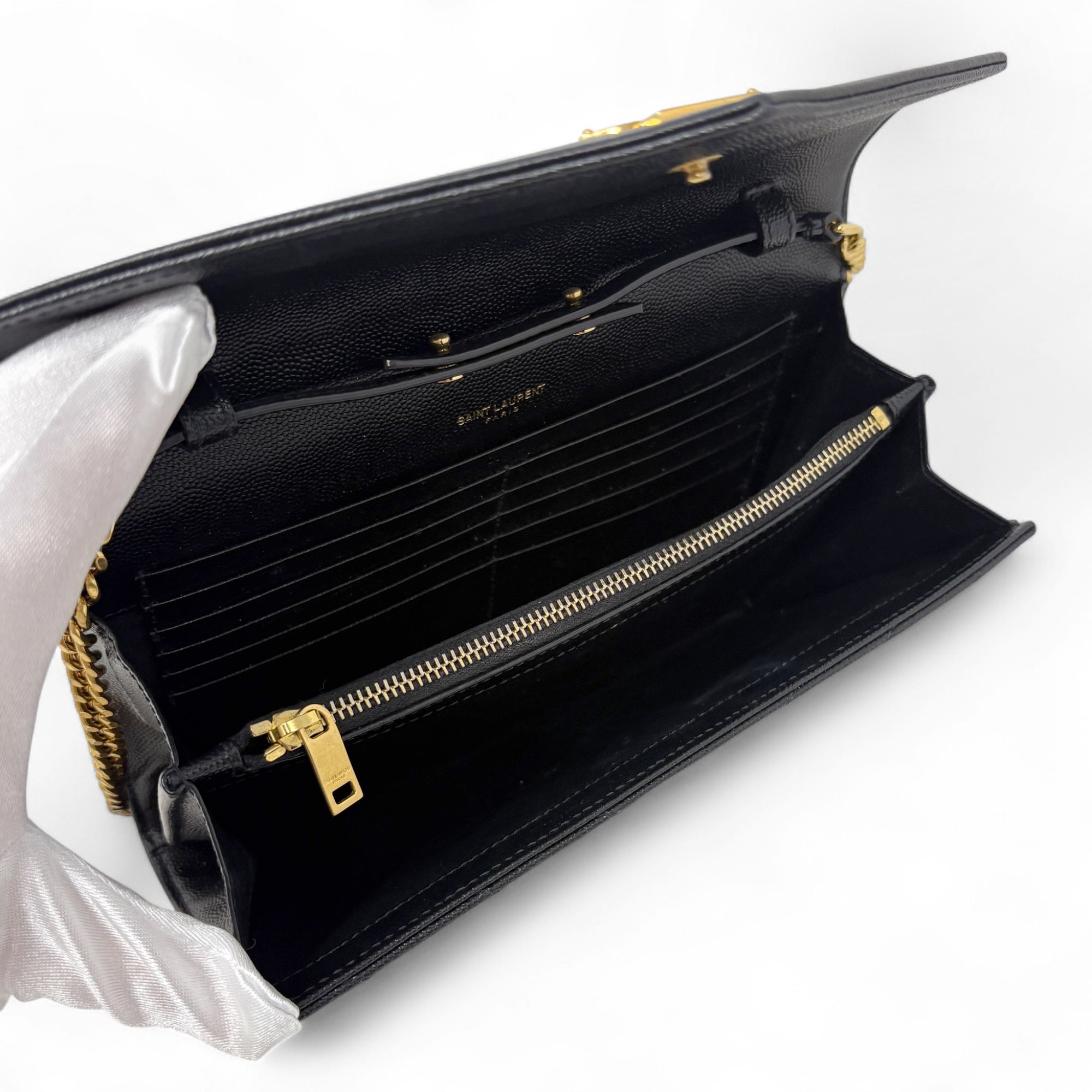 Saint Laurent Black Envelope Wallet On Chain