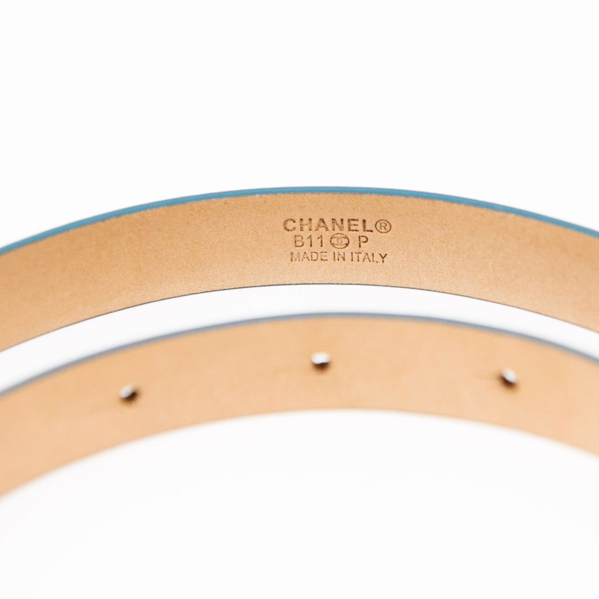 Chanel Turquoise Patent CC Belt