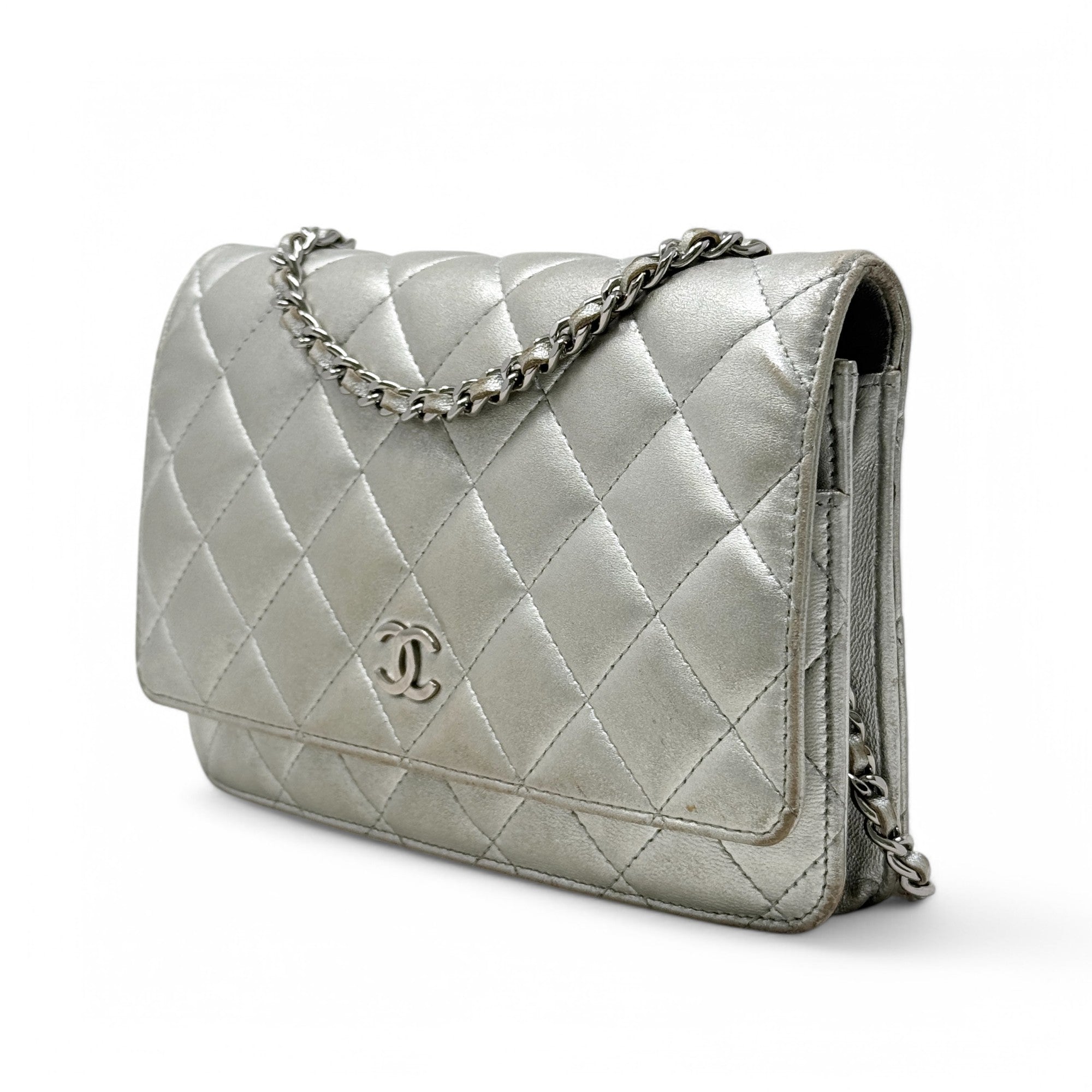Chanel Silver Wallet On Chain