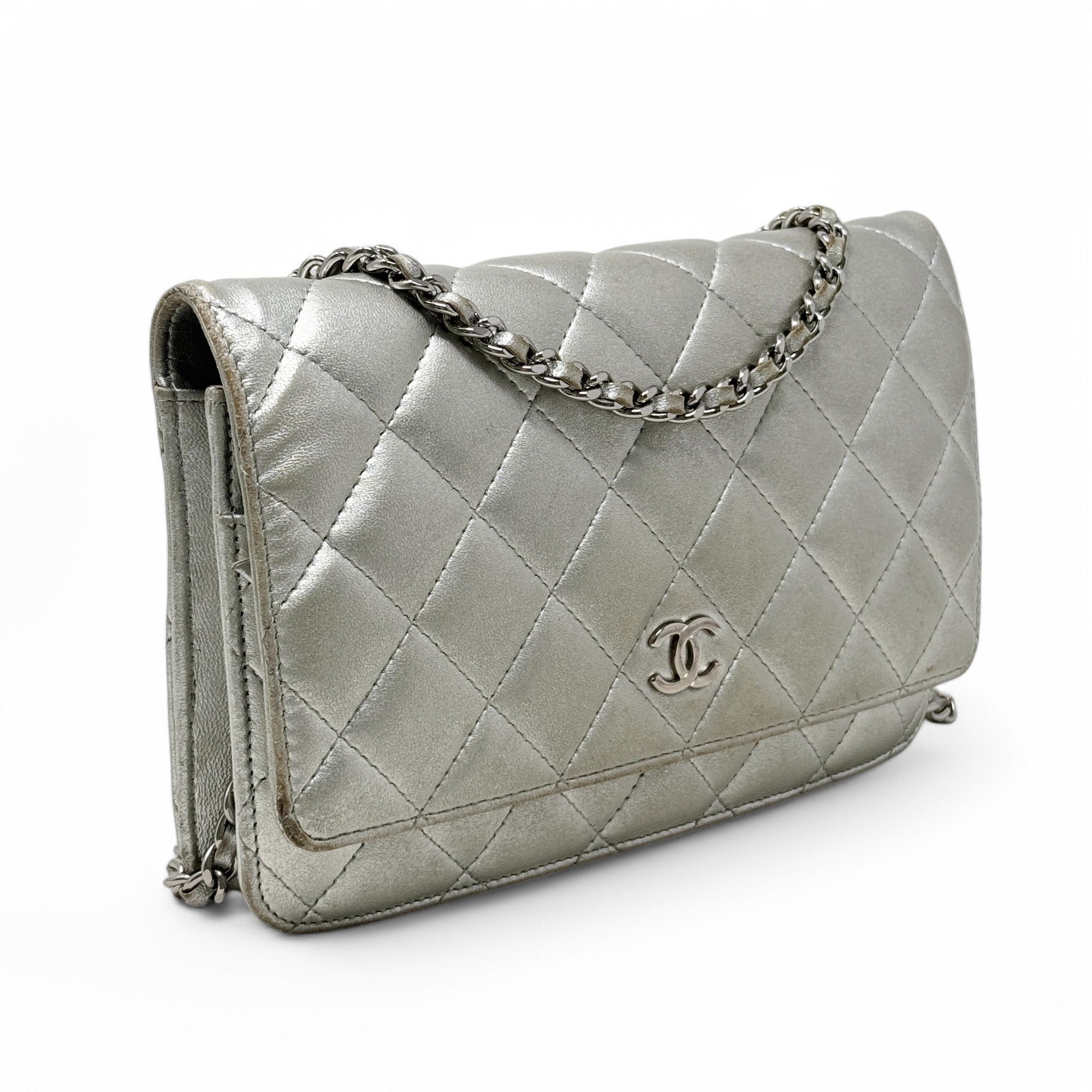 Chanel Silver Wallet On Chain