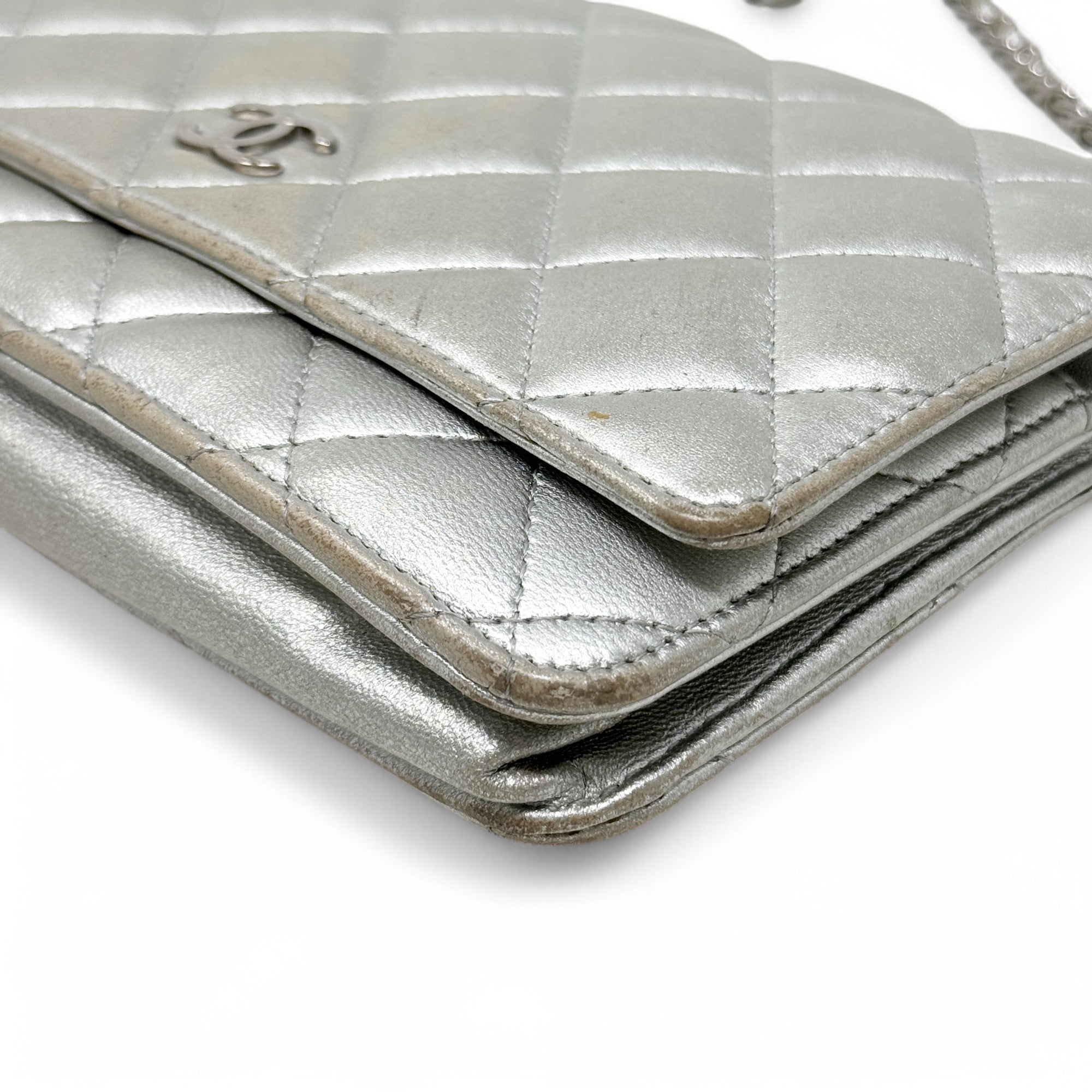 Chanel Silver Wallet On Chain