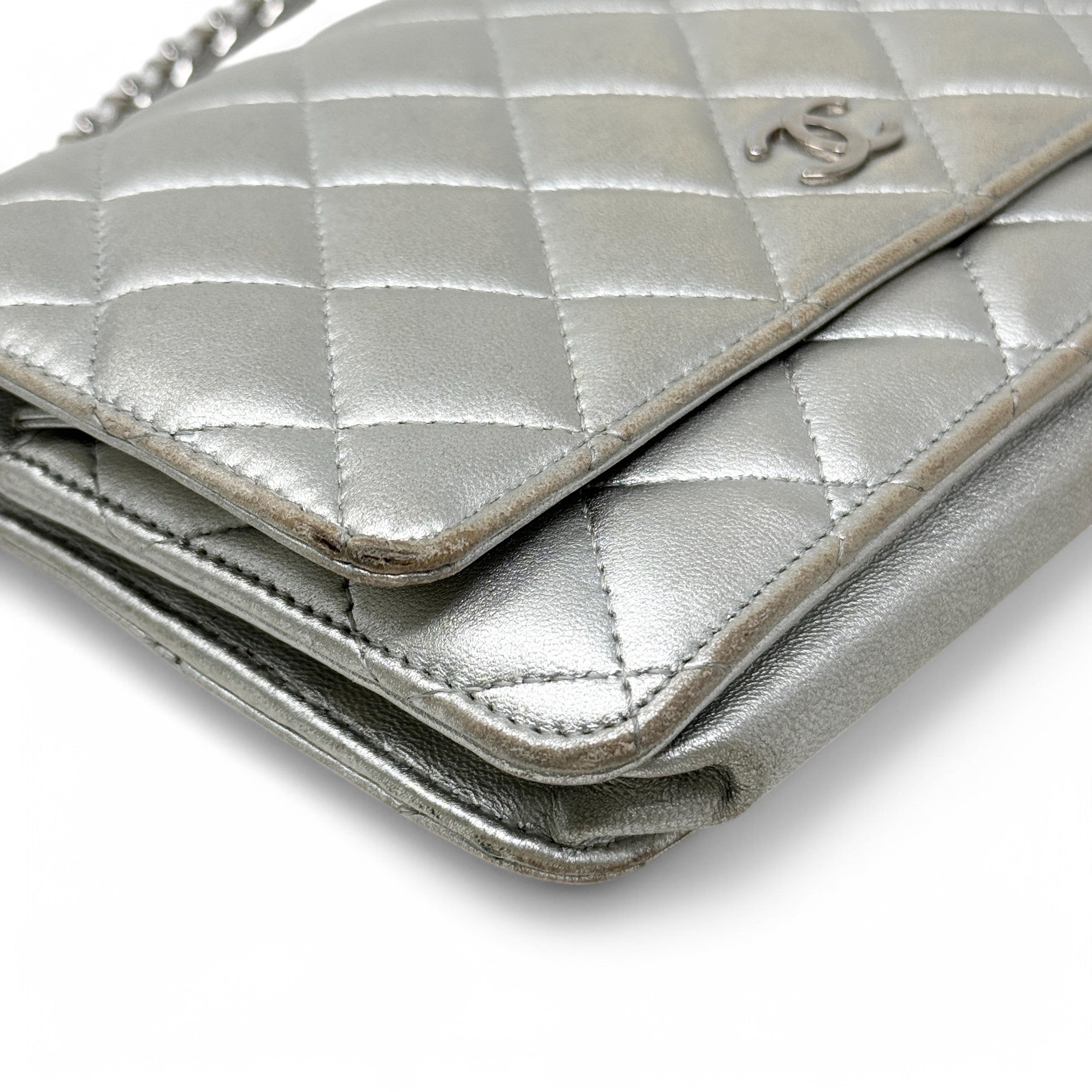 Chanel Silver Wallet On Chain