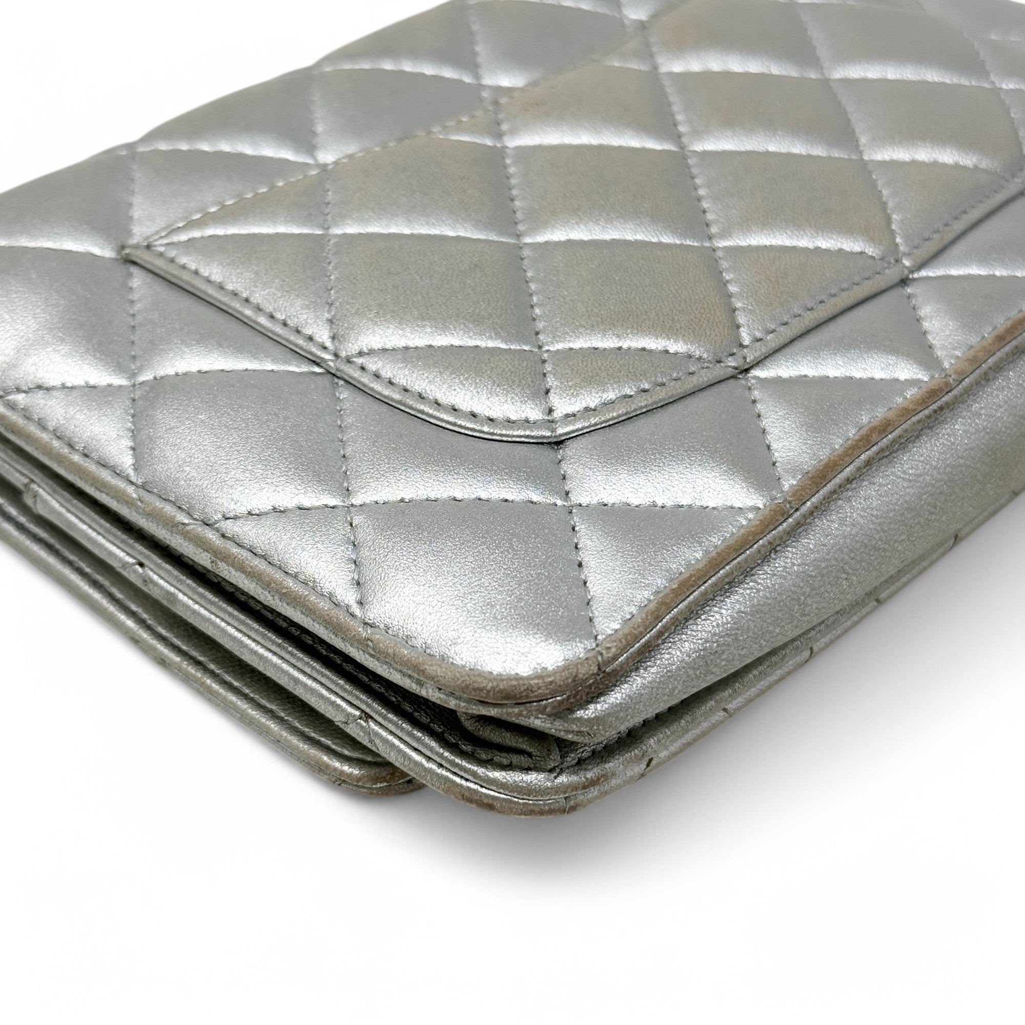 Chanel Silver Wallet On Chain