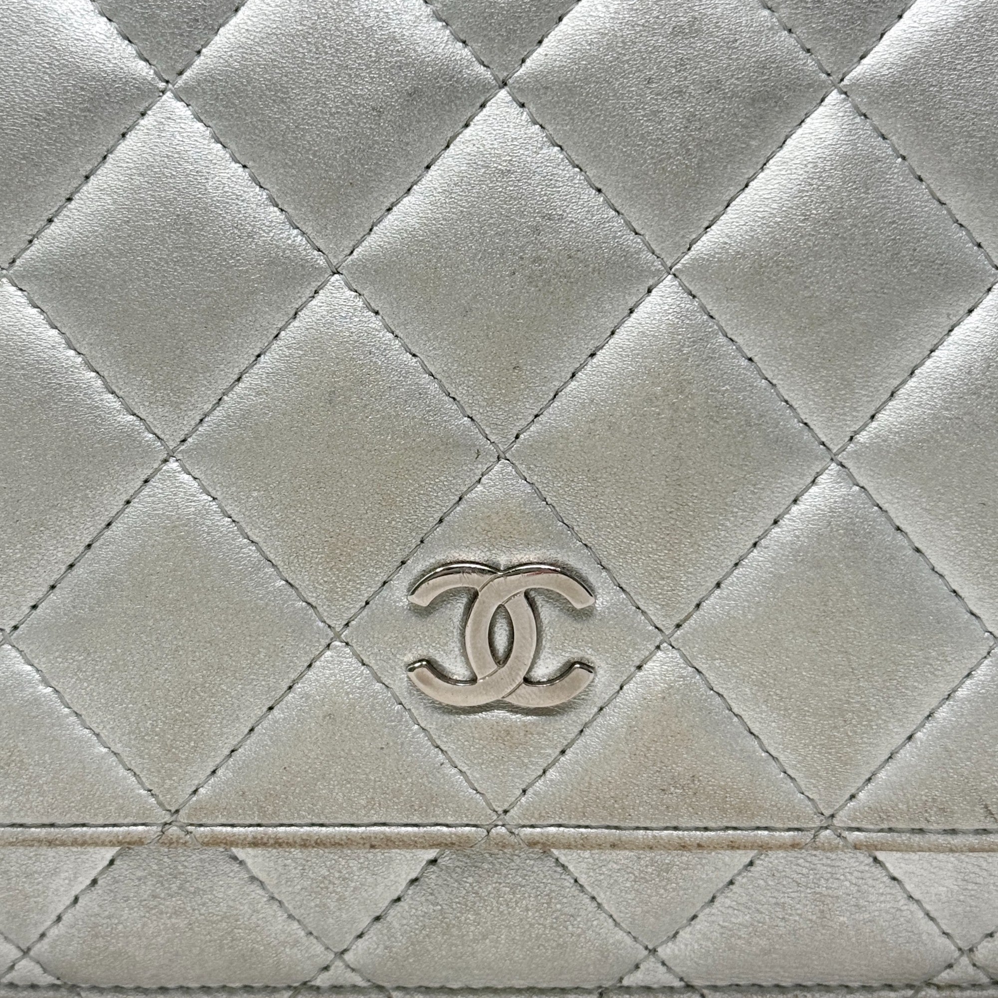 Chanel Silver Wallet On Chain