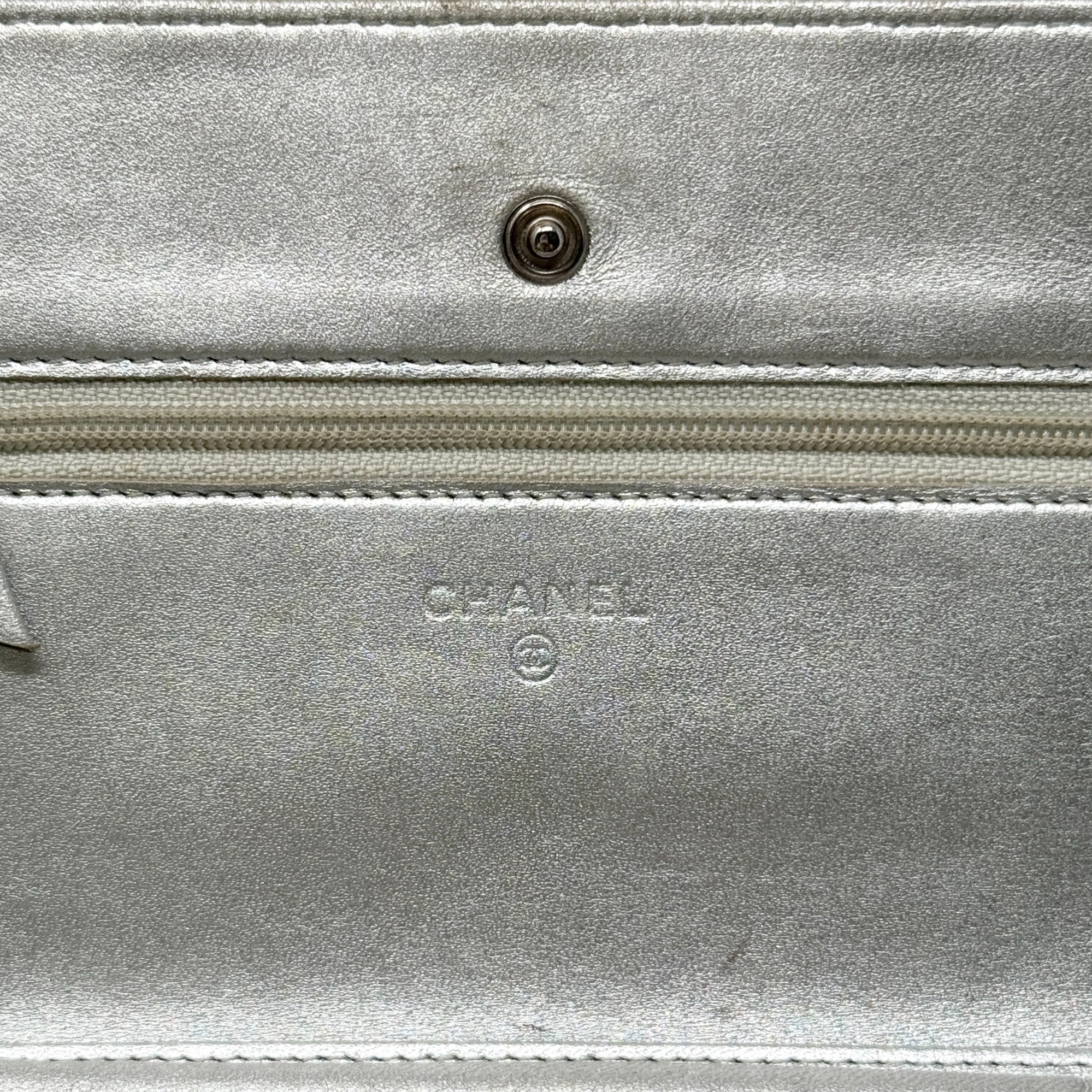 Chanel Silver Wallet On Chain