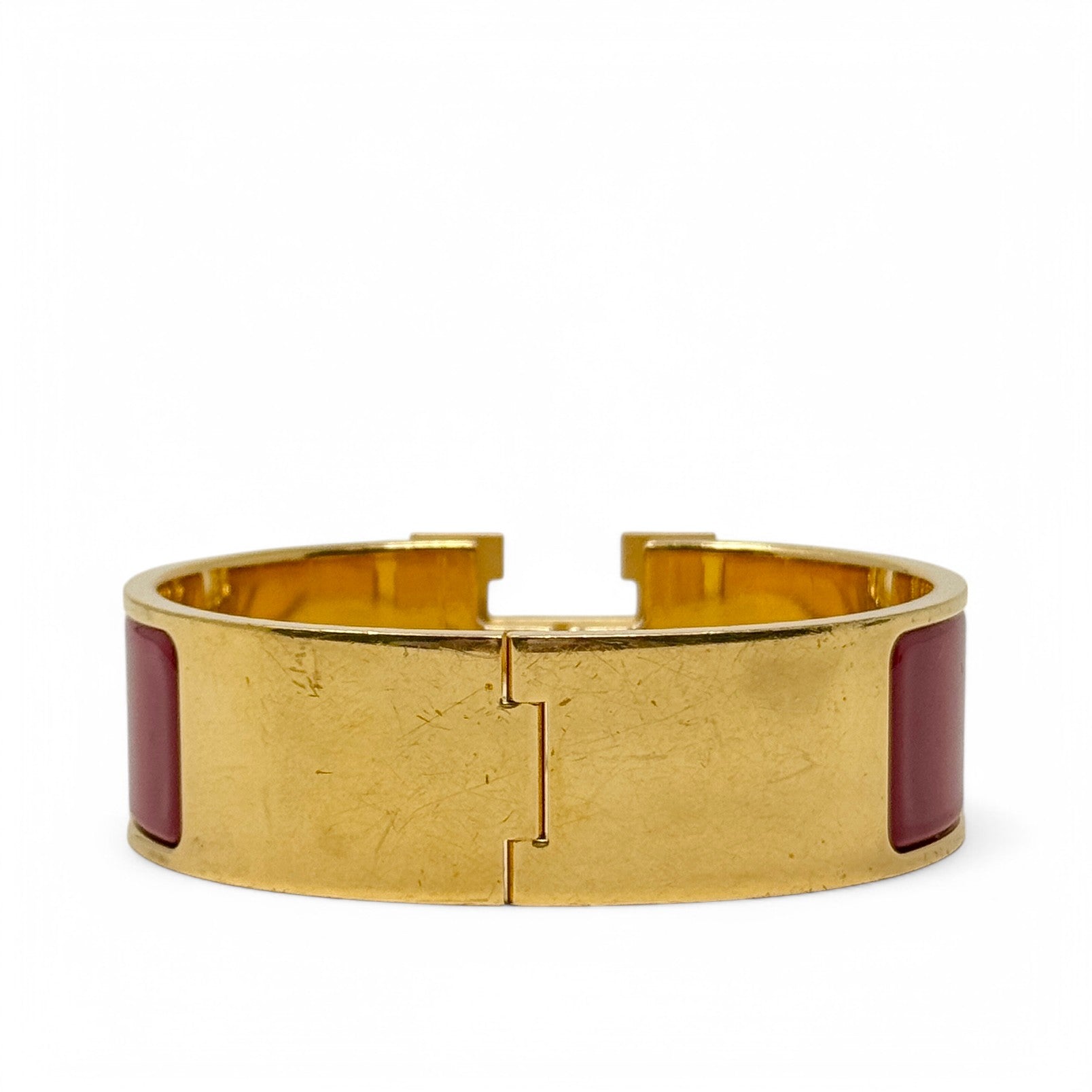 Hermes Rouge Enamel Clic H Bracelet