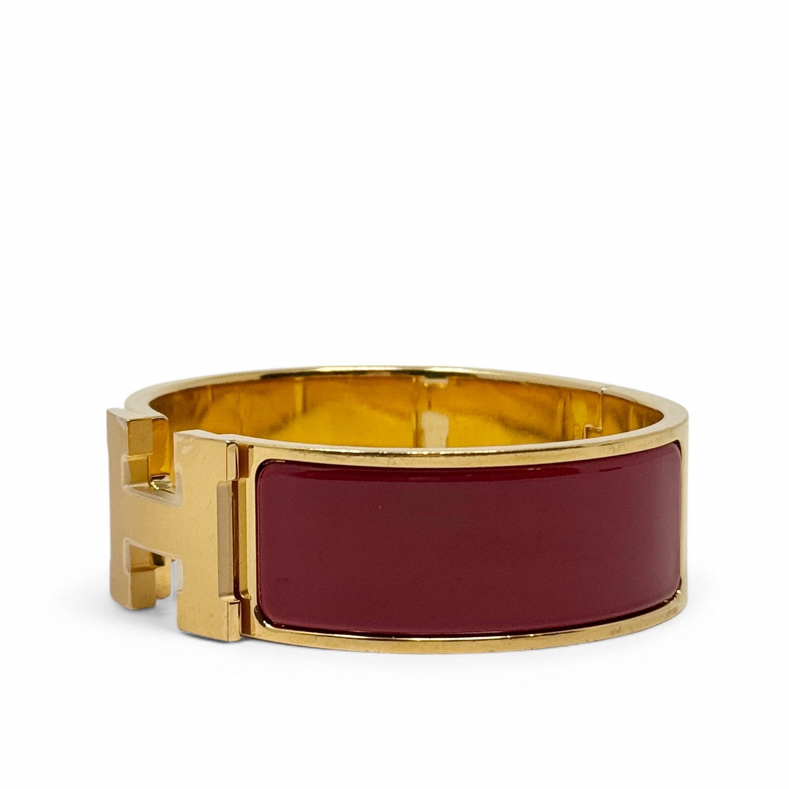 Hermes Rouge Enamel Clic H Bracelet