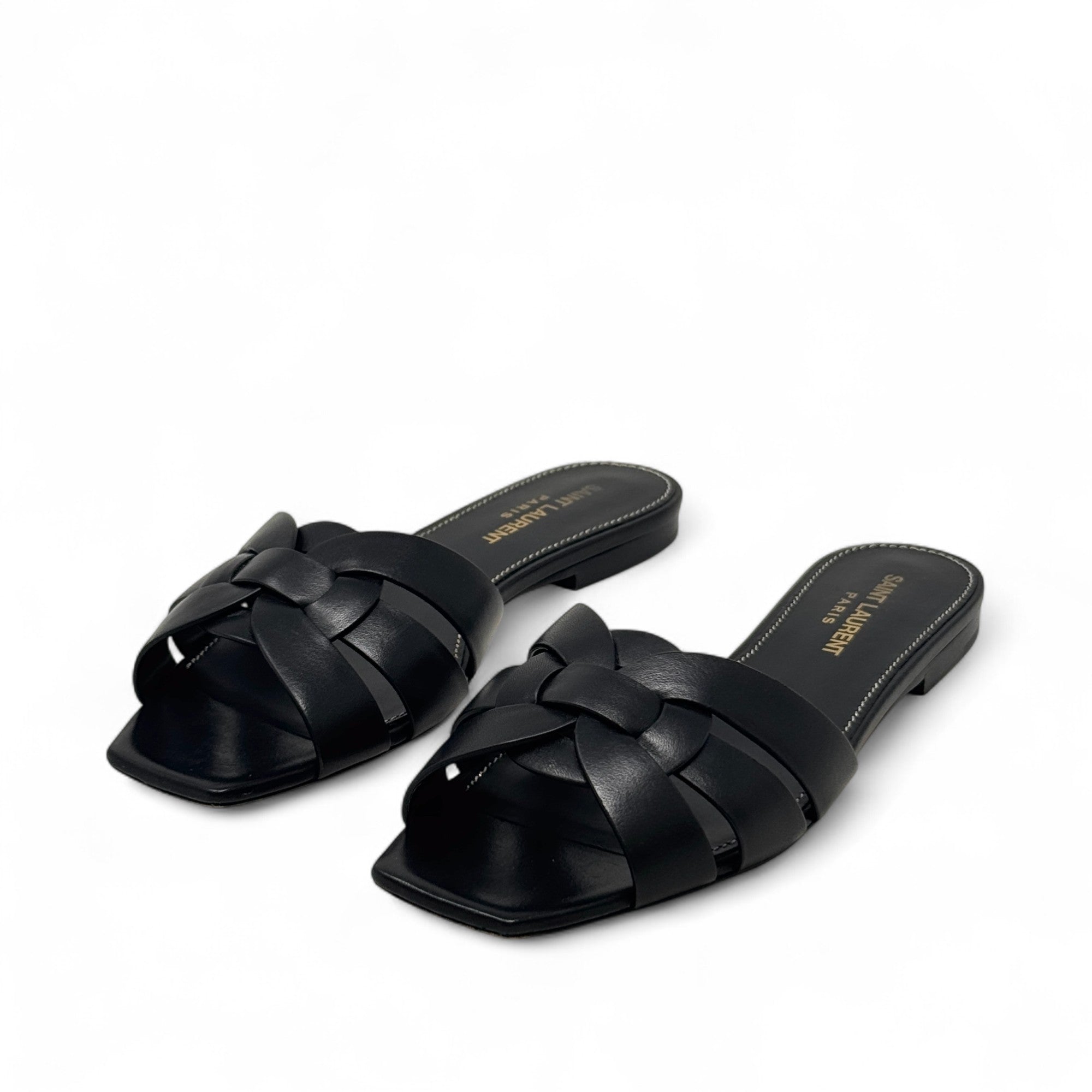 Saint Laurent Black Tribute Mule Sandals 36.5