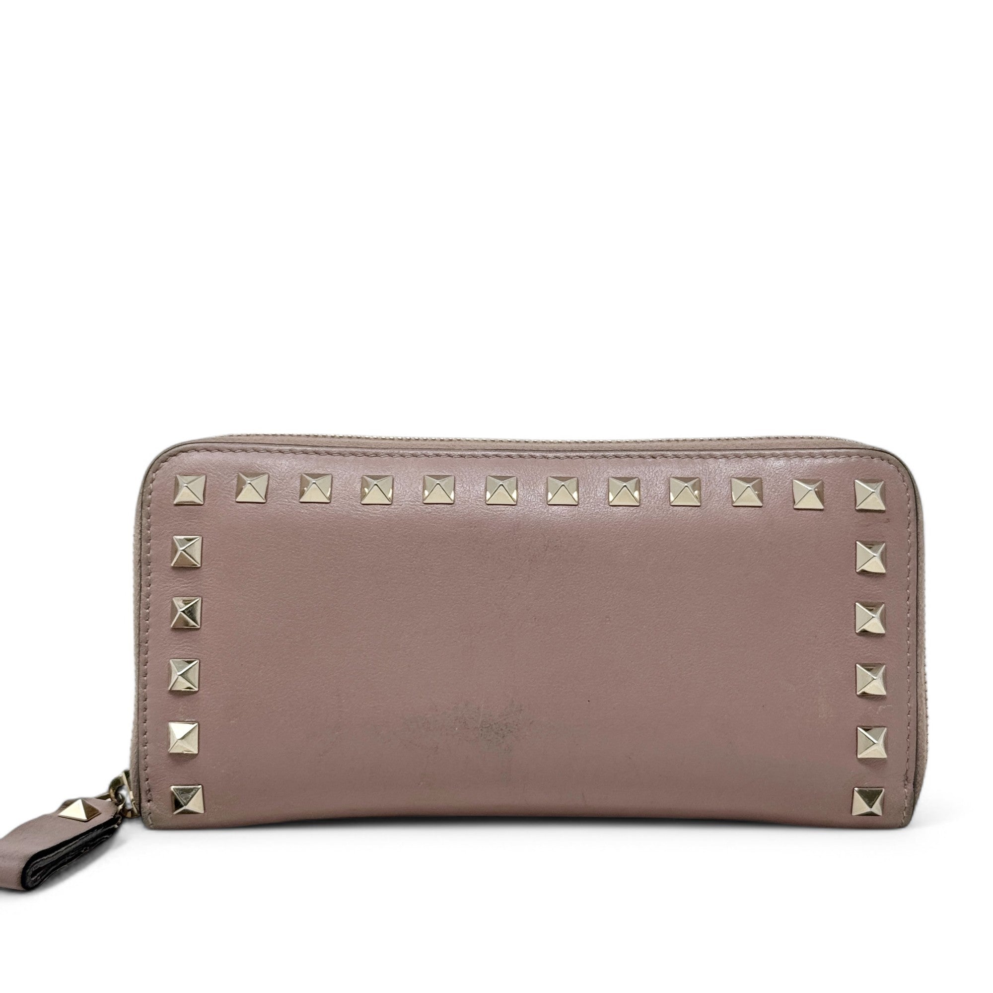 Valentino Nude Rockstud Zip Wallet