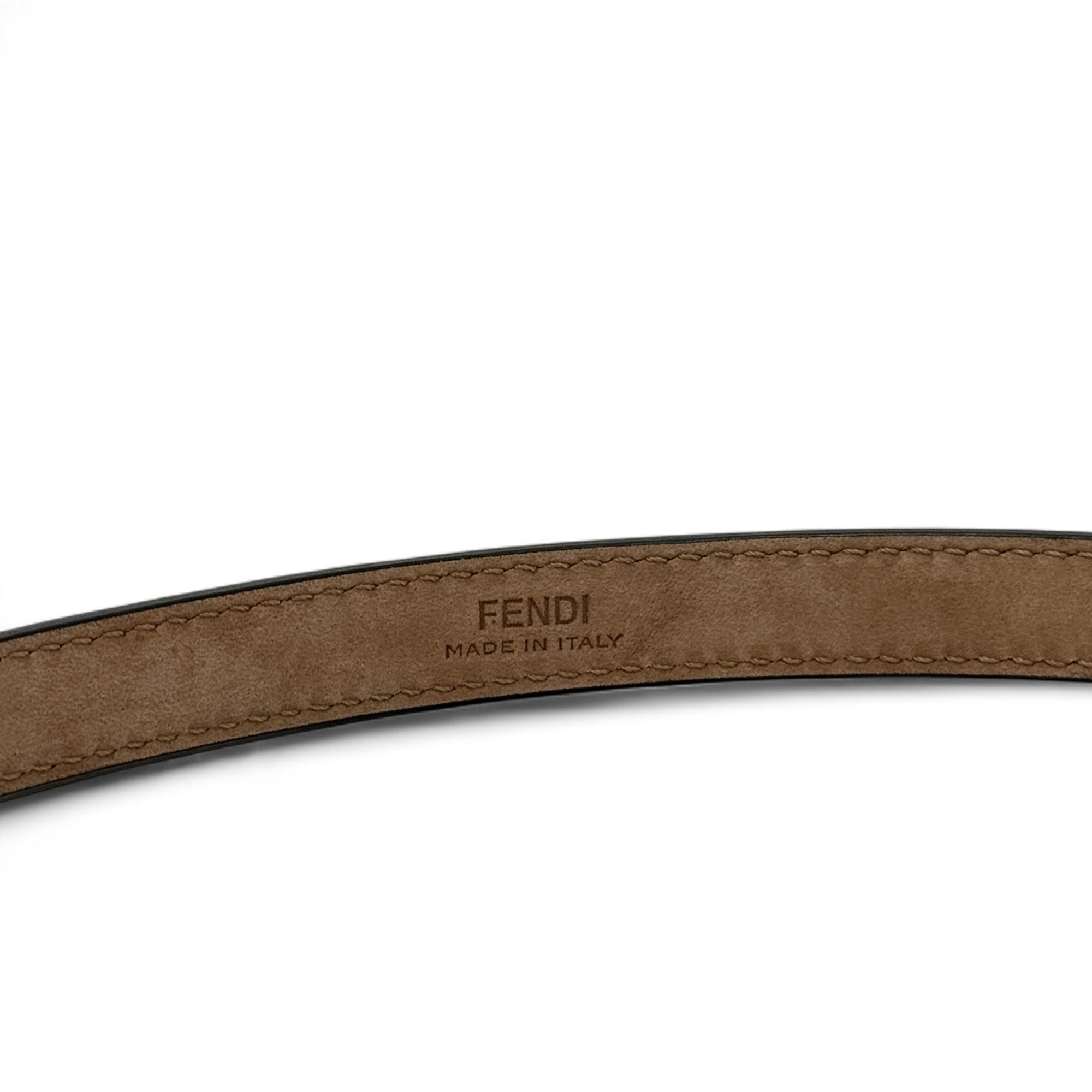 Fendi Black F Logo Slim Belt