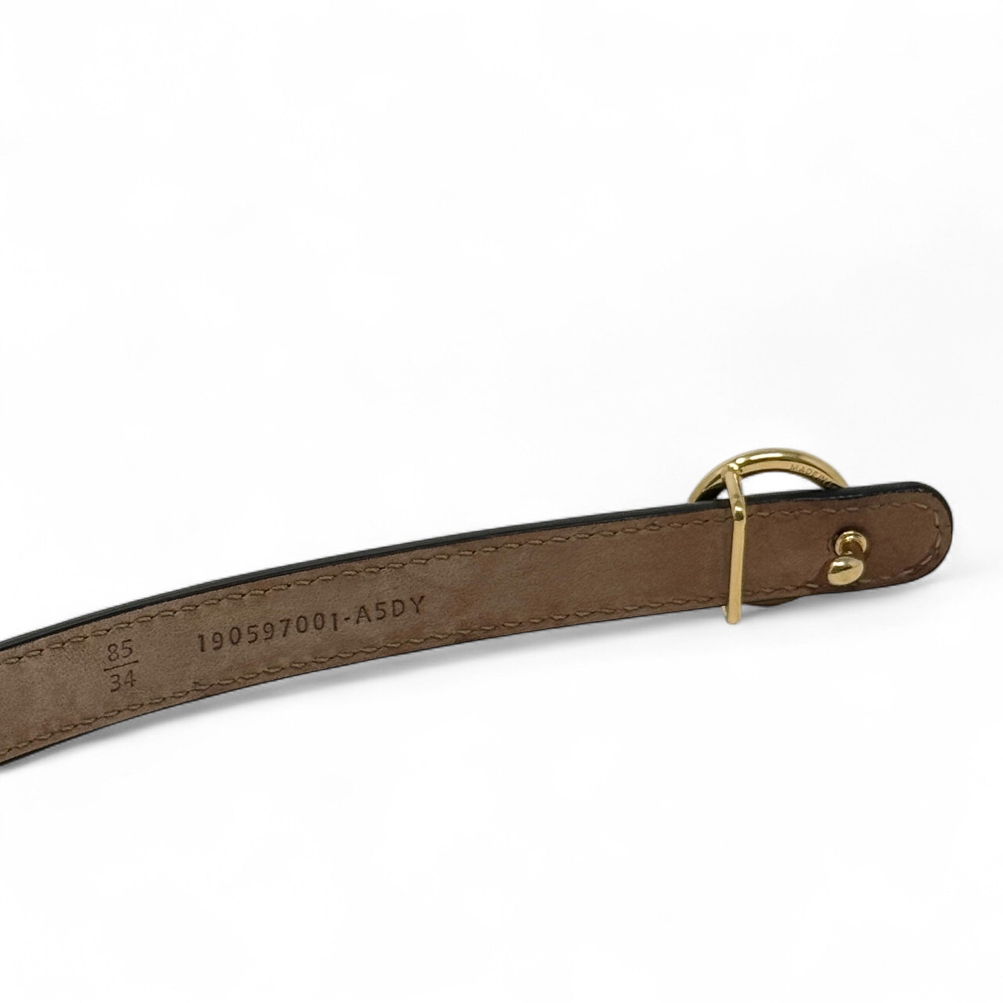 Fendi Black F Logo Slim Belt