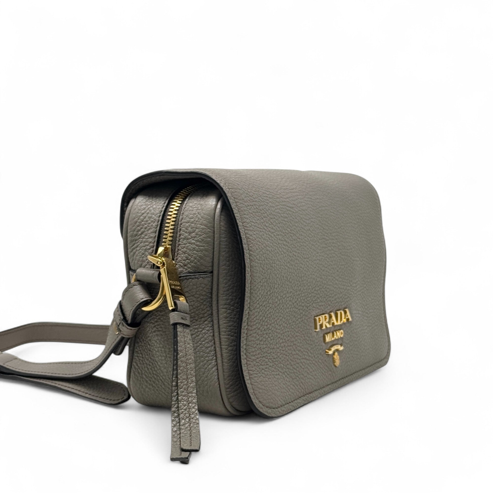 Prada Grey Vitello Phenix Bag