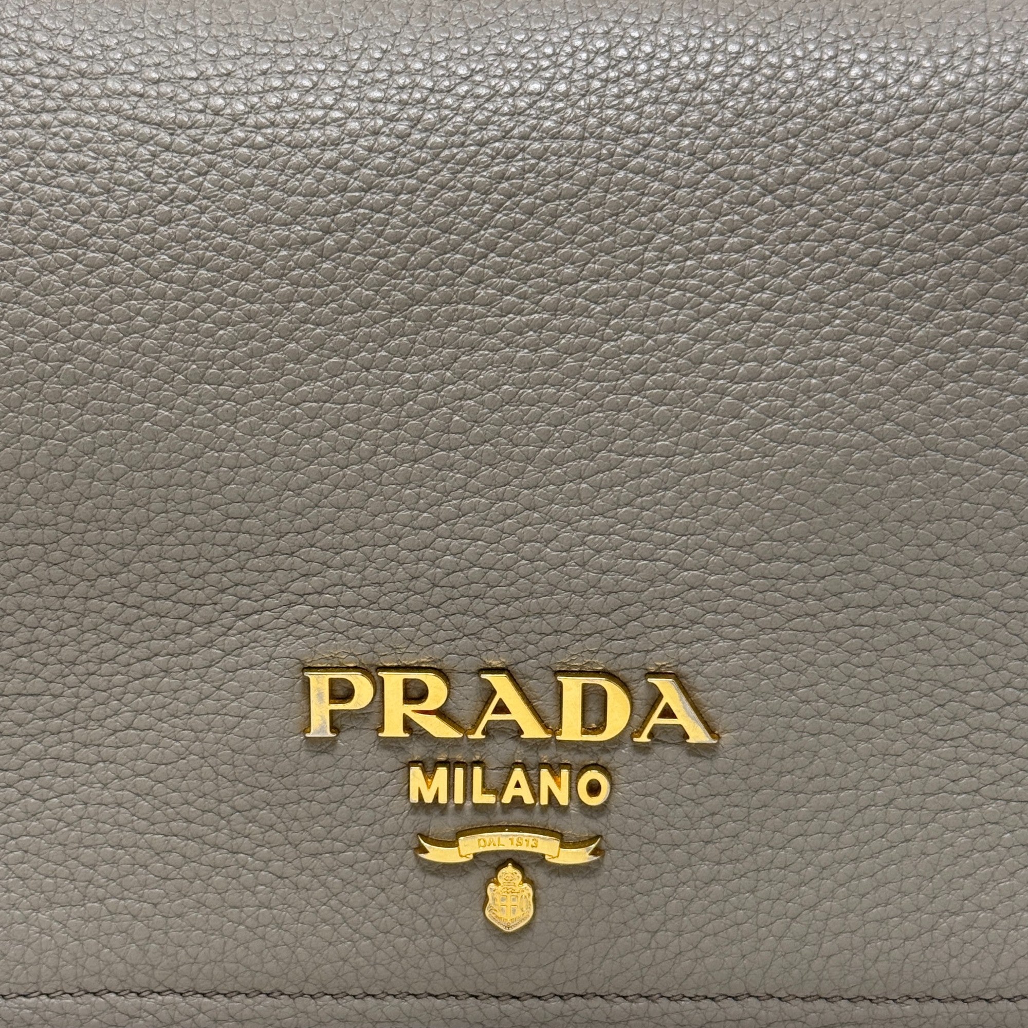 Prada Grey Vitello Phenix Bag