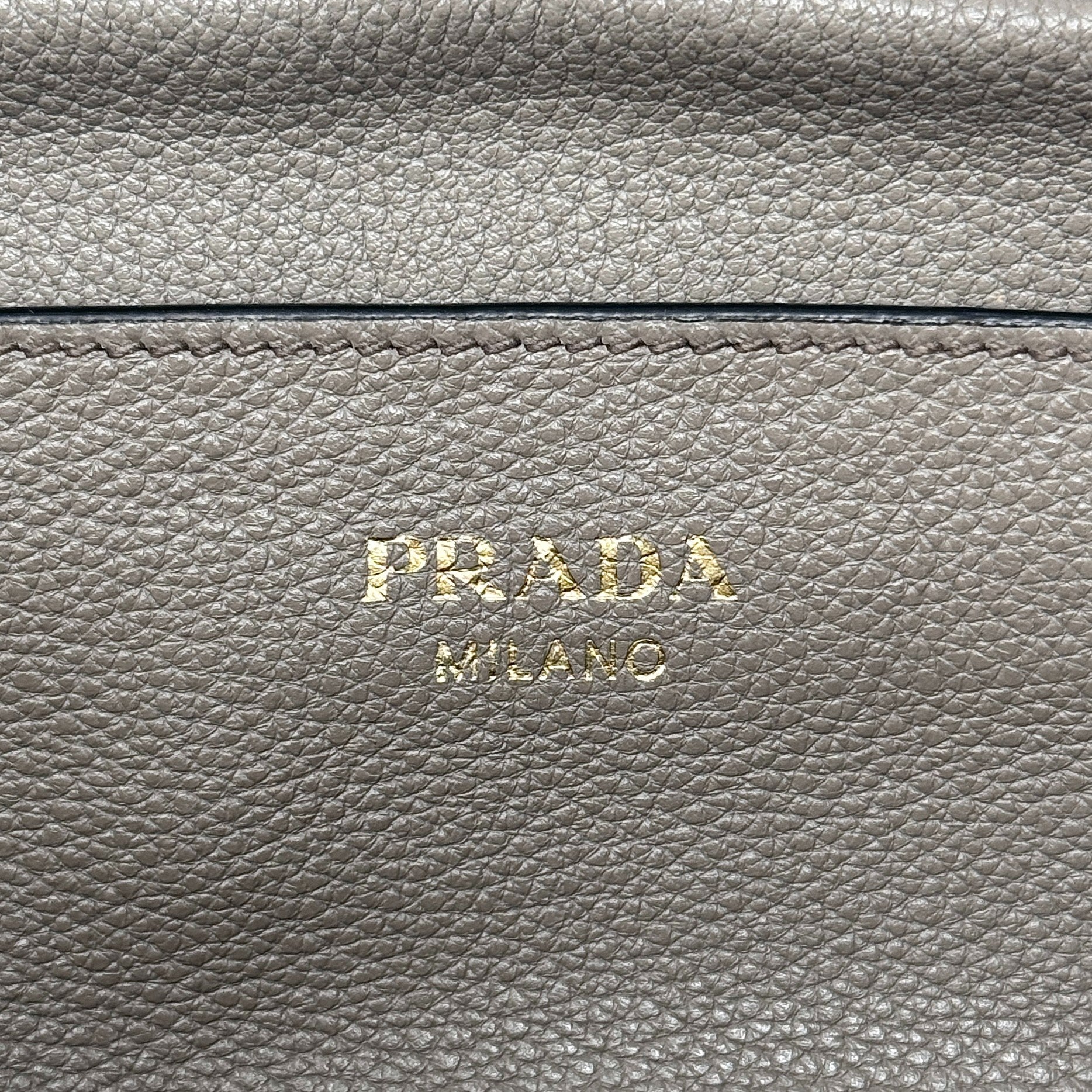 Prada Grey Vitello Phenix Bag