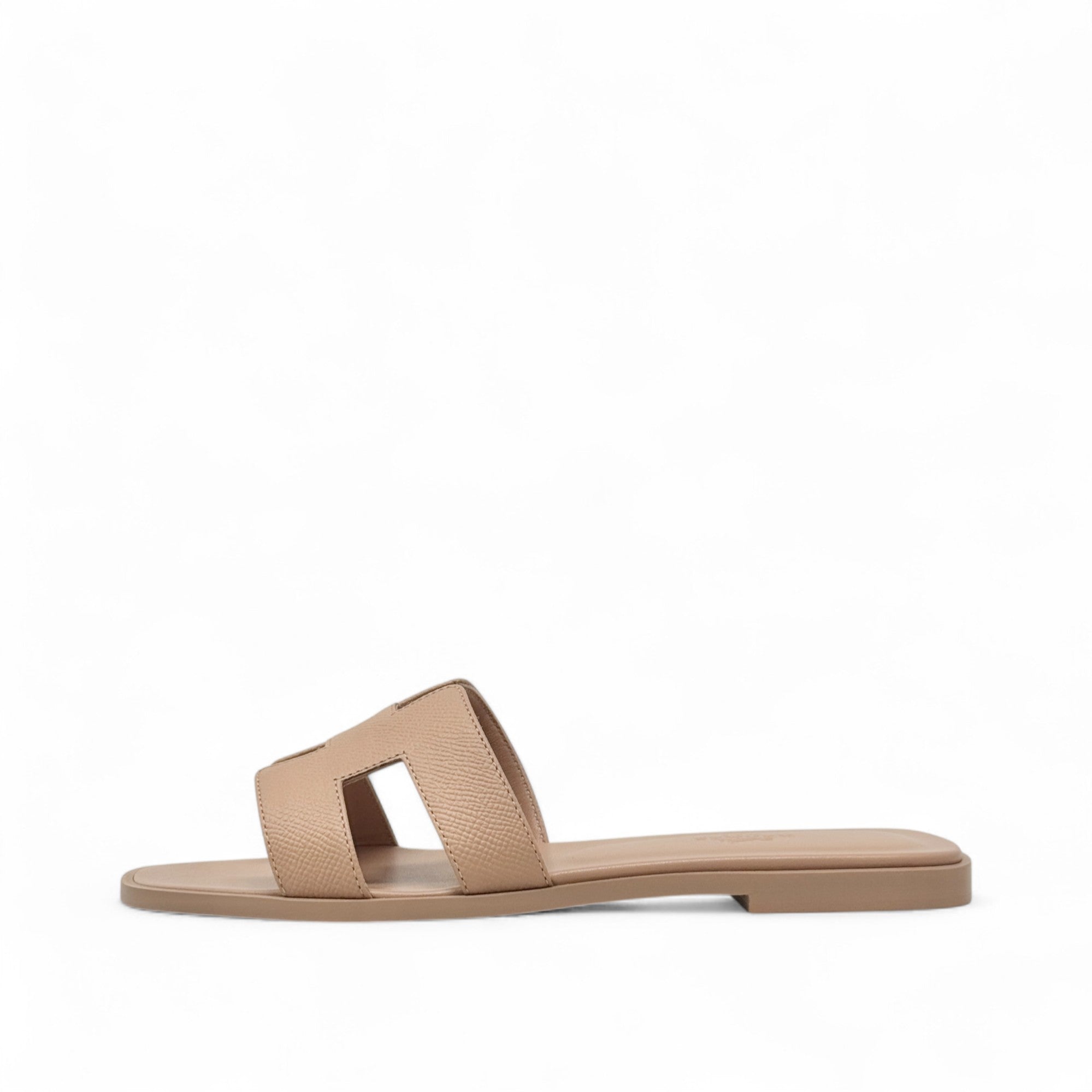 Hermes Beige Perlino Epsom Oran Sandals 38