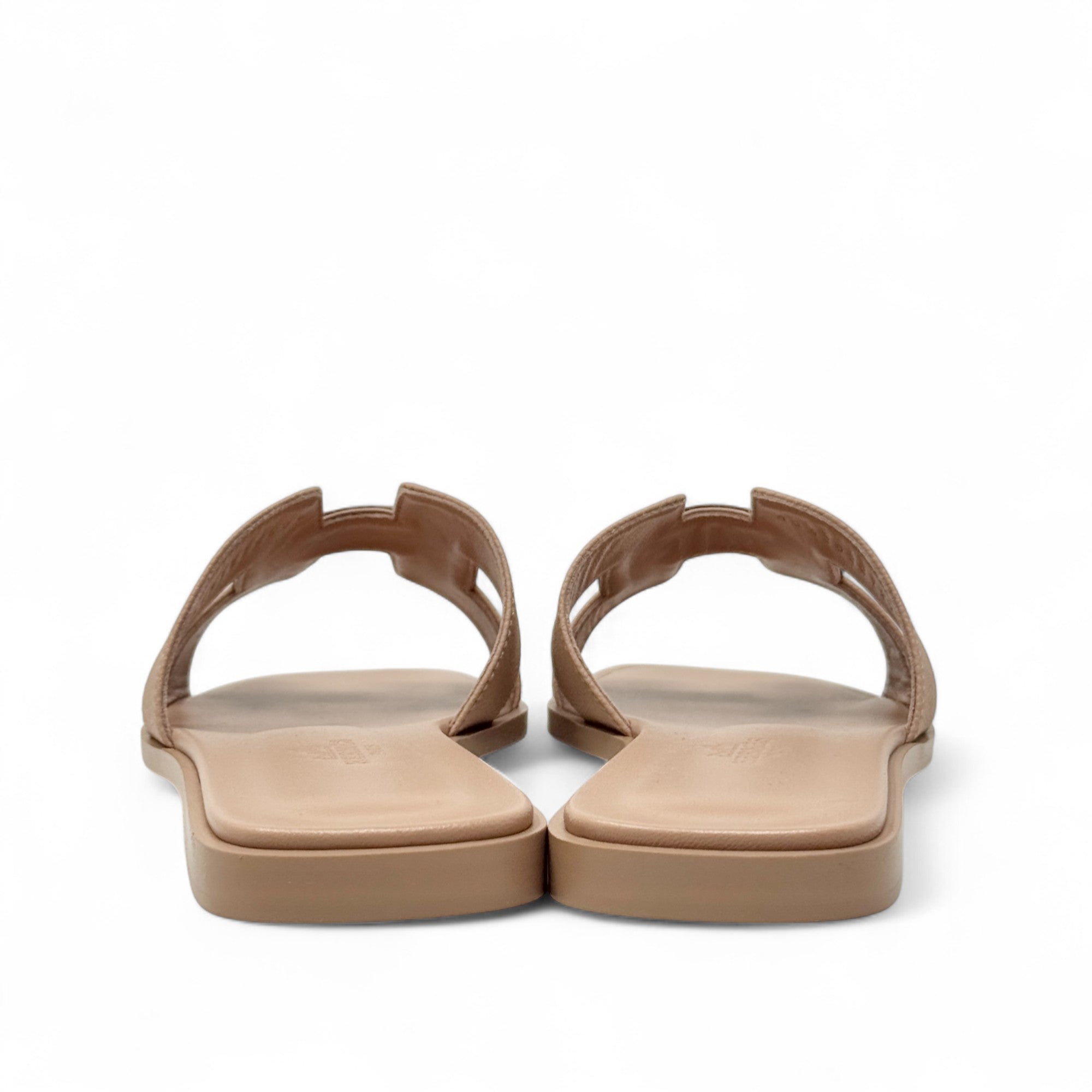 Hermes Beige Perlino Epsom Oran Sandals 38