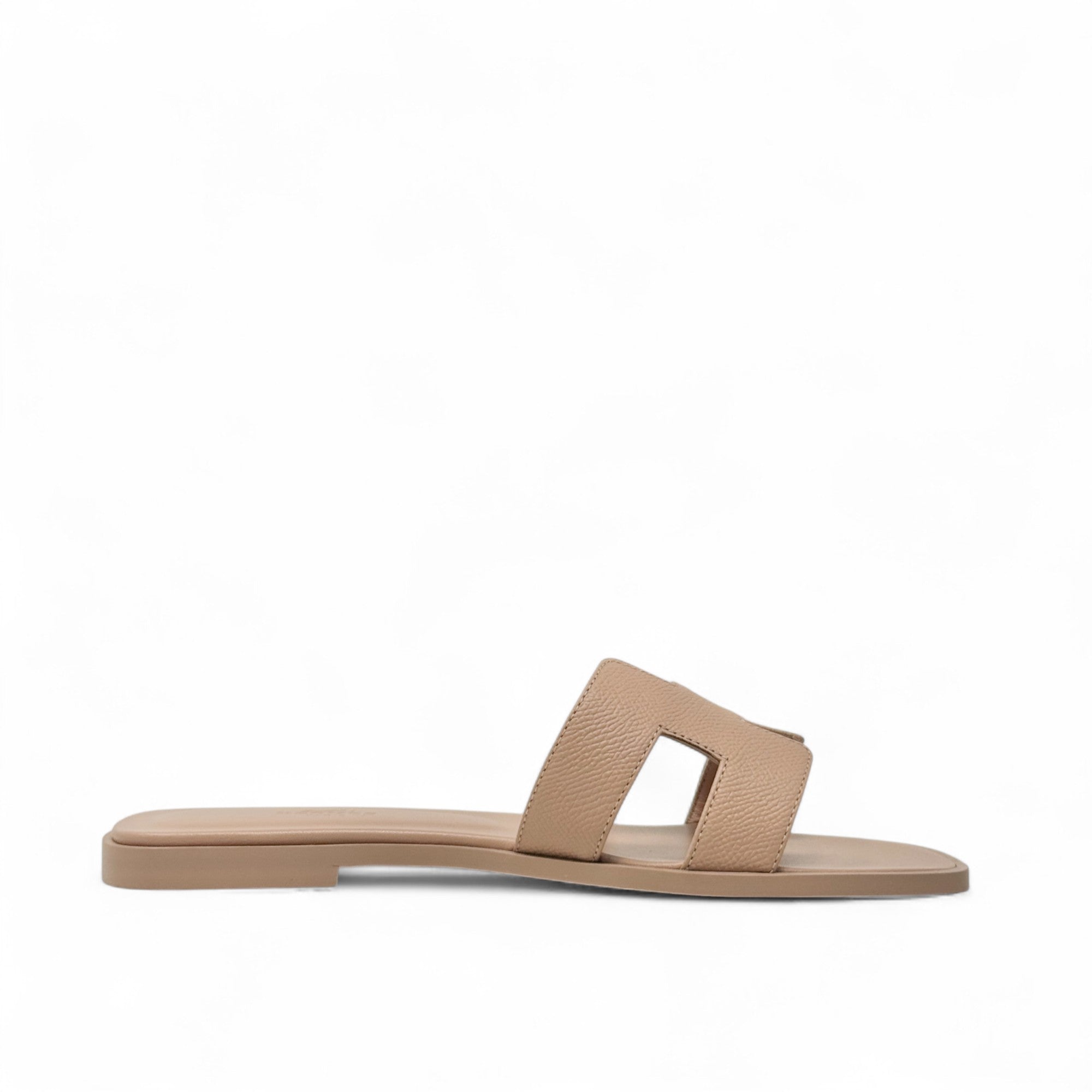 Hermes Beige Perlino Epsom Oran Sandals 38