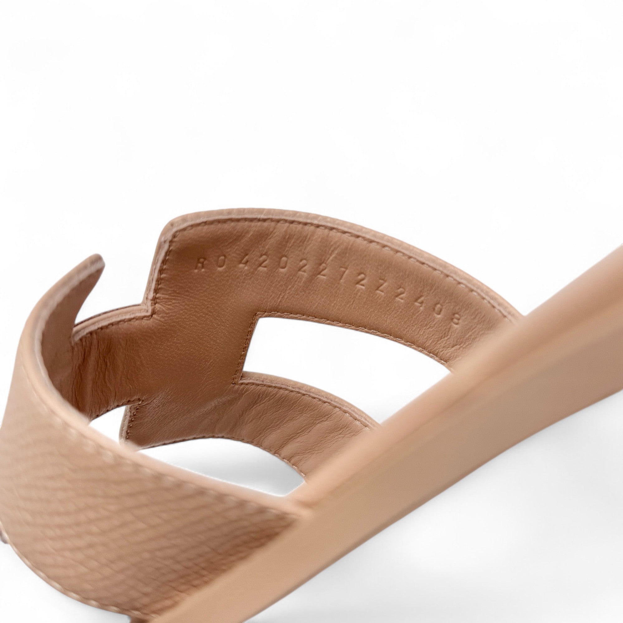 Hermes Beige Perlino Epsom Oran Sandals 38