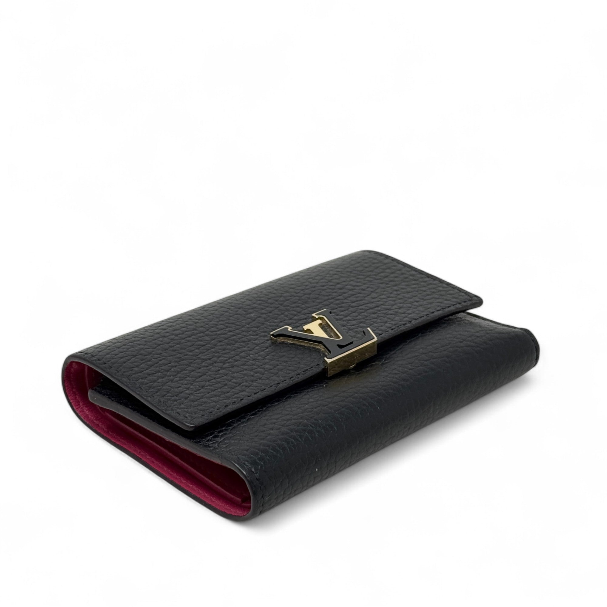 Louis Vuitton Black Capucines Compact Wallet