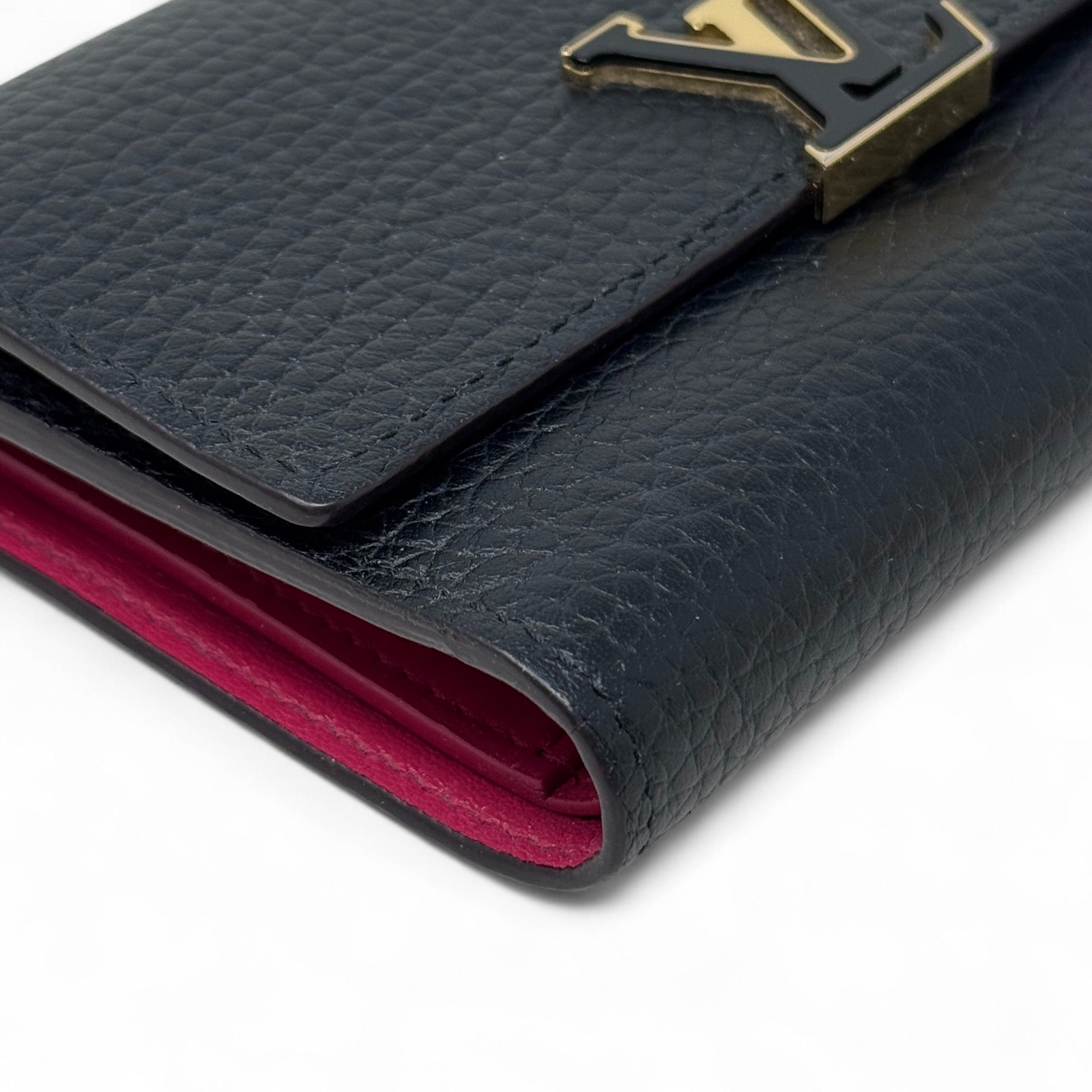 Louis Vuitton Black Capucines Compact Wallet