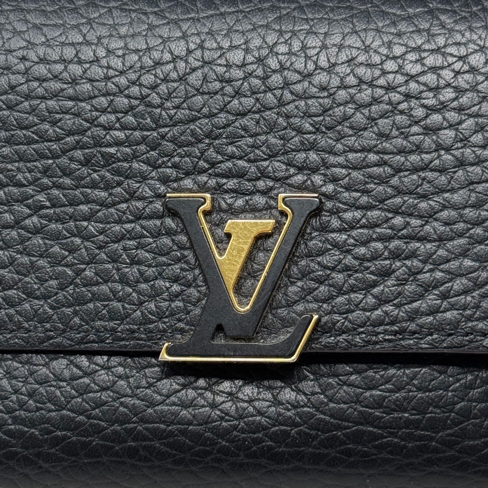 Louis Vuitton Black Capucines Compact Wallet