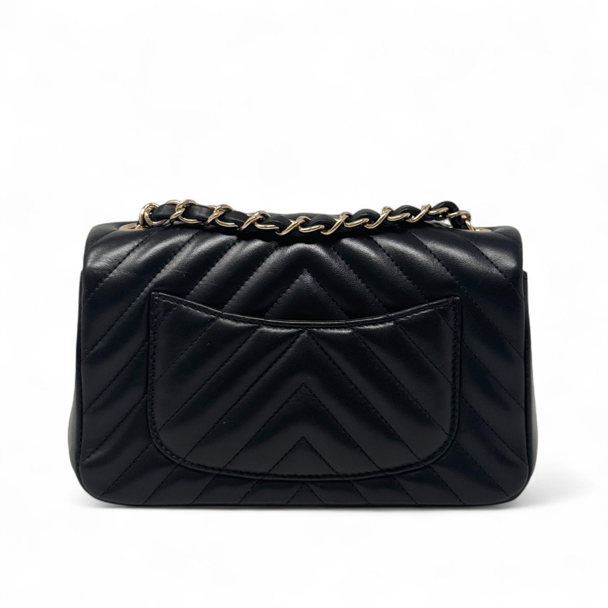 Chanel Black Chevron Mini Classic Flap