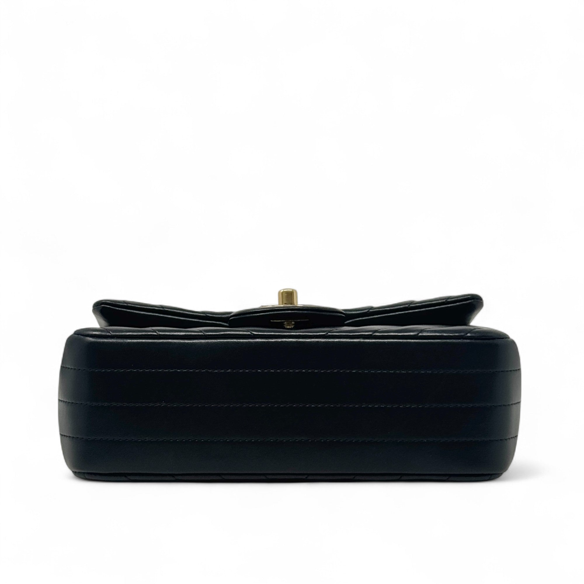 Chanel Black Chevron Mini Classic Flap